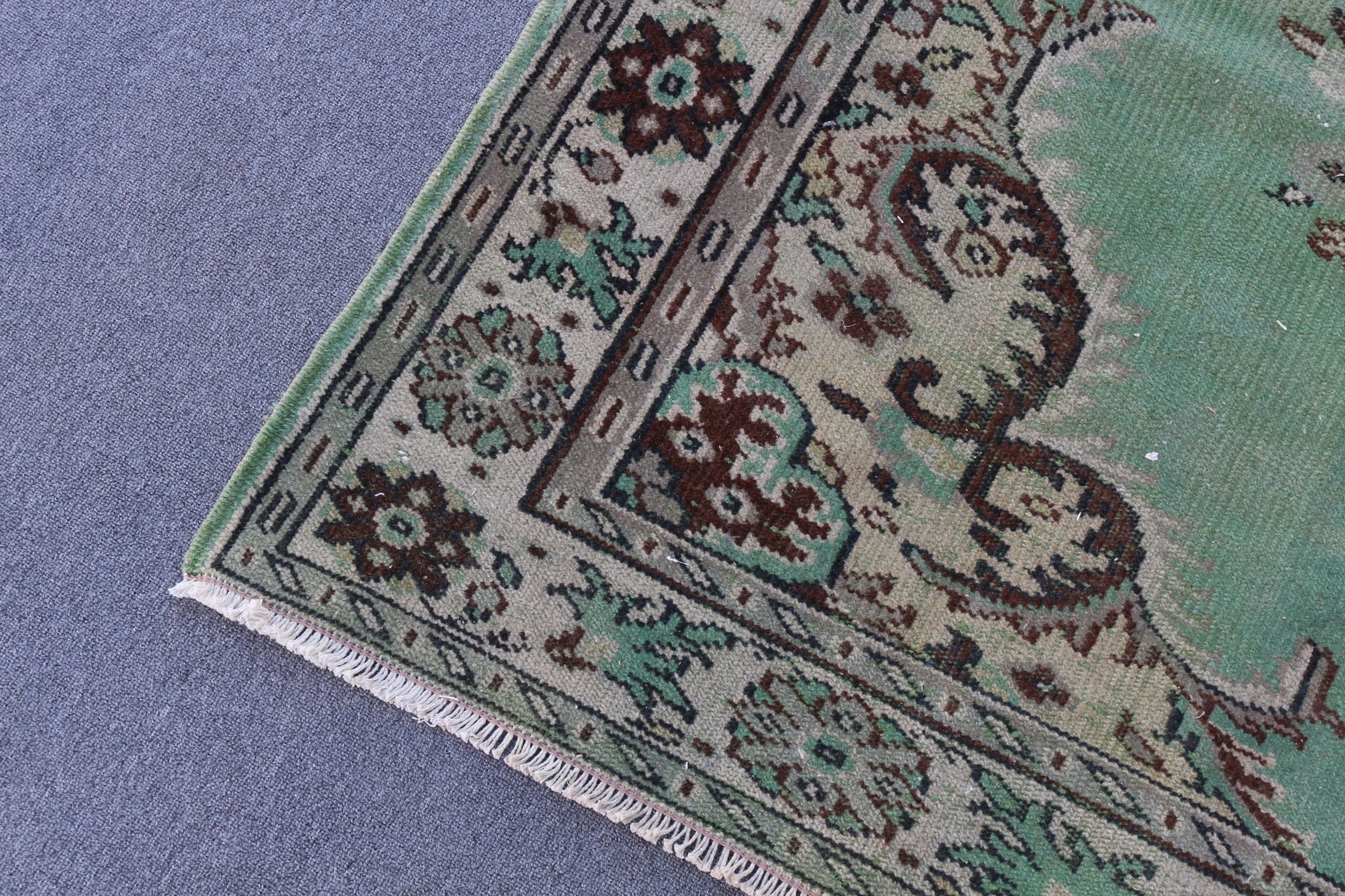 Kitchen Rug, Bedroom Rug, Green Kitchen Rugs, Turkish Rug, Vintage Rug, Oushak Rugs, 5.6x9.7 ft Large Rug, Dorm Rug, Living Room Rug