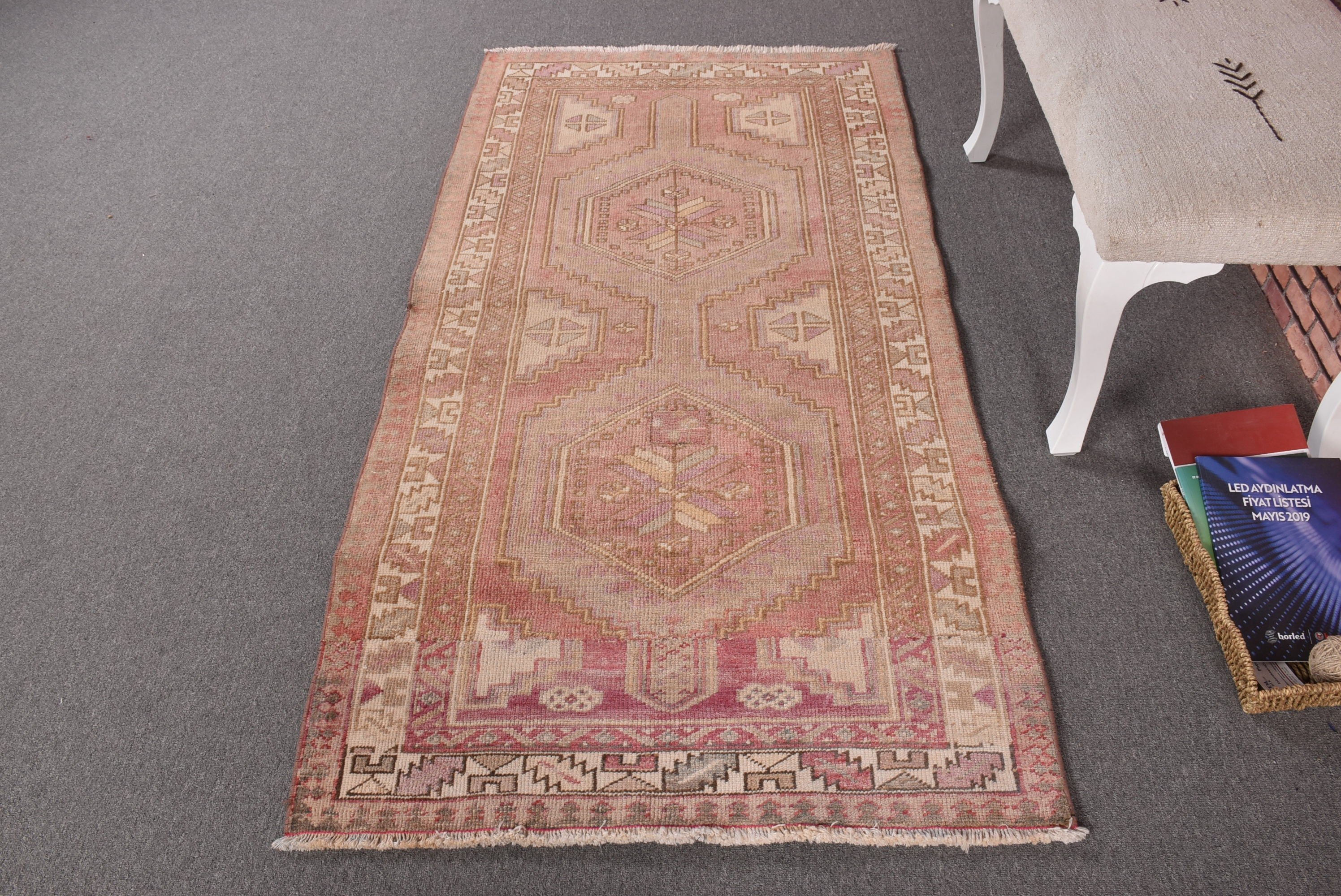 Beige Geometric Rugs, Rugs for Entry, Turkish Rug, Vintage Rug, 3.1x6.1 ft Accent Rug, Oriental Rug, Decorative Rug