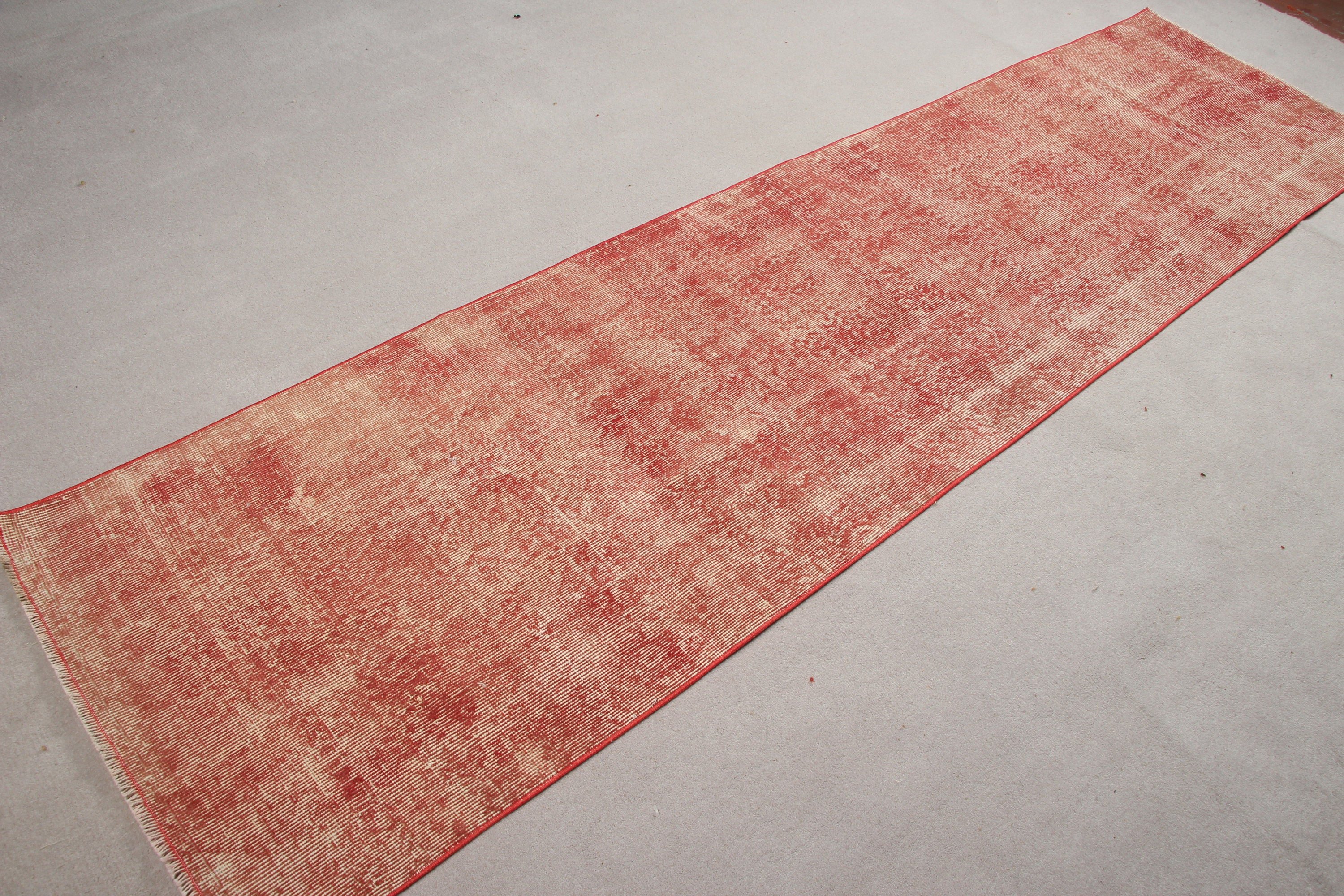 Cool Rug, 2.5x10 ft Runner Rug, Hallway Rug, Rugs for Corridor, Vintage Rug, Natural Rugs, Oriental Rug, Red Home Decor Rug, Turkish Rug