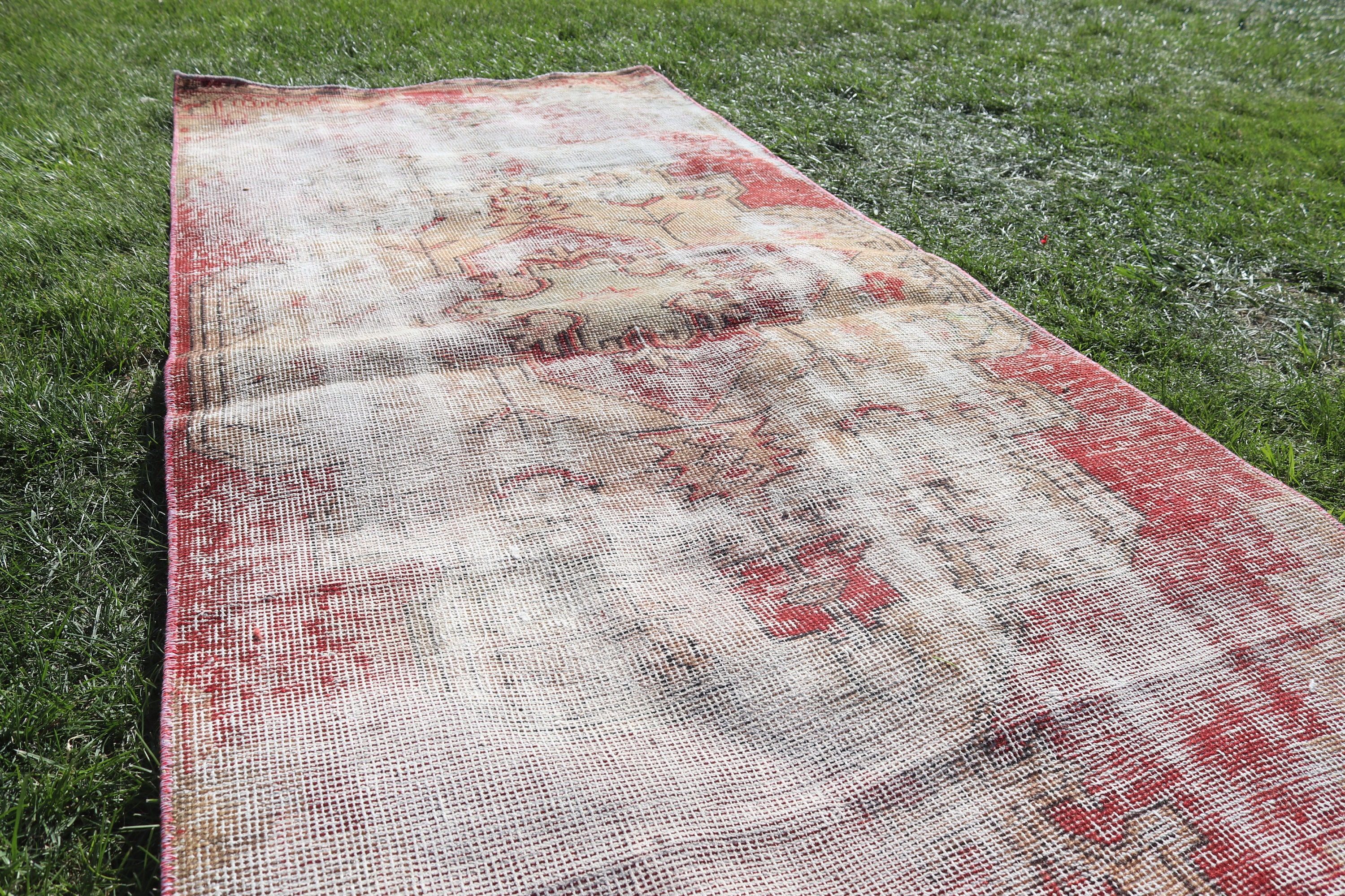 Vintage Rug, Oushak Rug, Beige Handwoven Rugs, Turkish Rugs, Boho Accent Rug, Flatweave Rugs, Outdoor Rug, 3x7 ft Accent Rug, Bedroom Rug