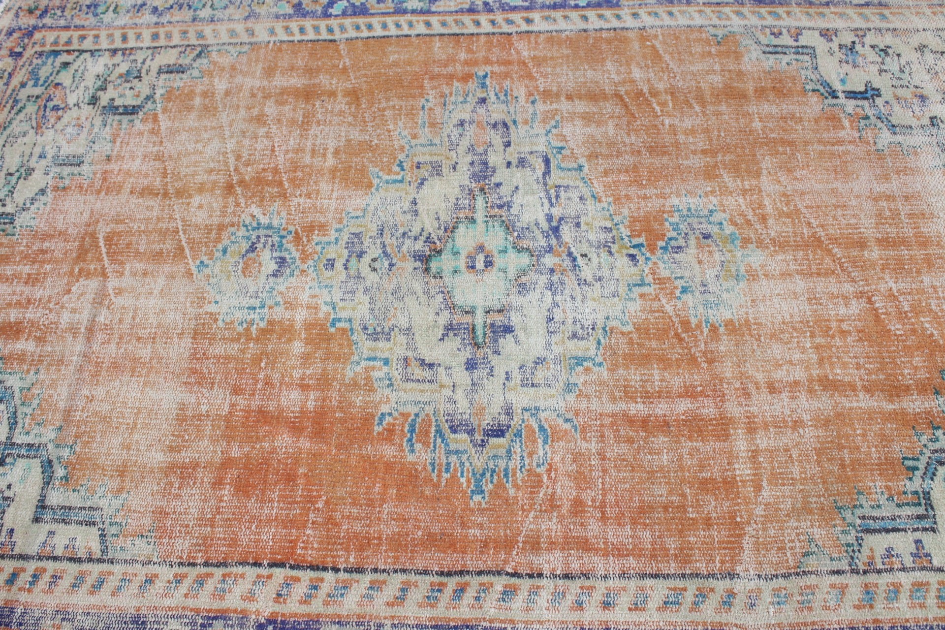 5.3x7.4 ft Area Rug, Indoor Rugs, Vintage Rugs, Turkish Rug, Rugs for Floor, Home Decor Rug, Orange Oushak Rugs, Oriental Rug, Nursery Rug