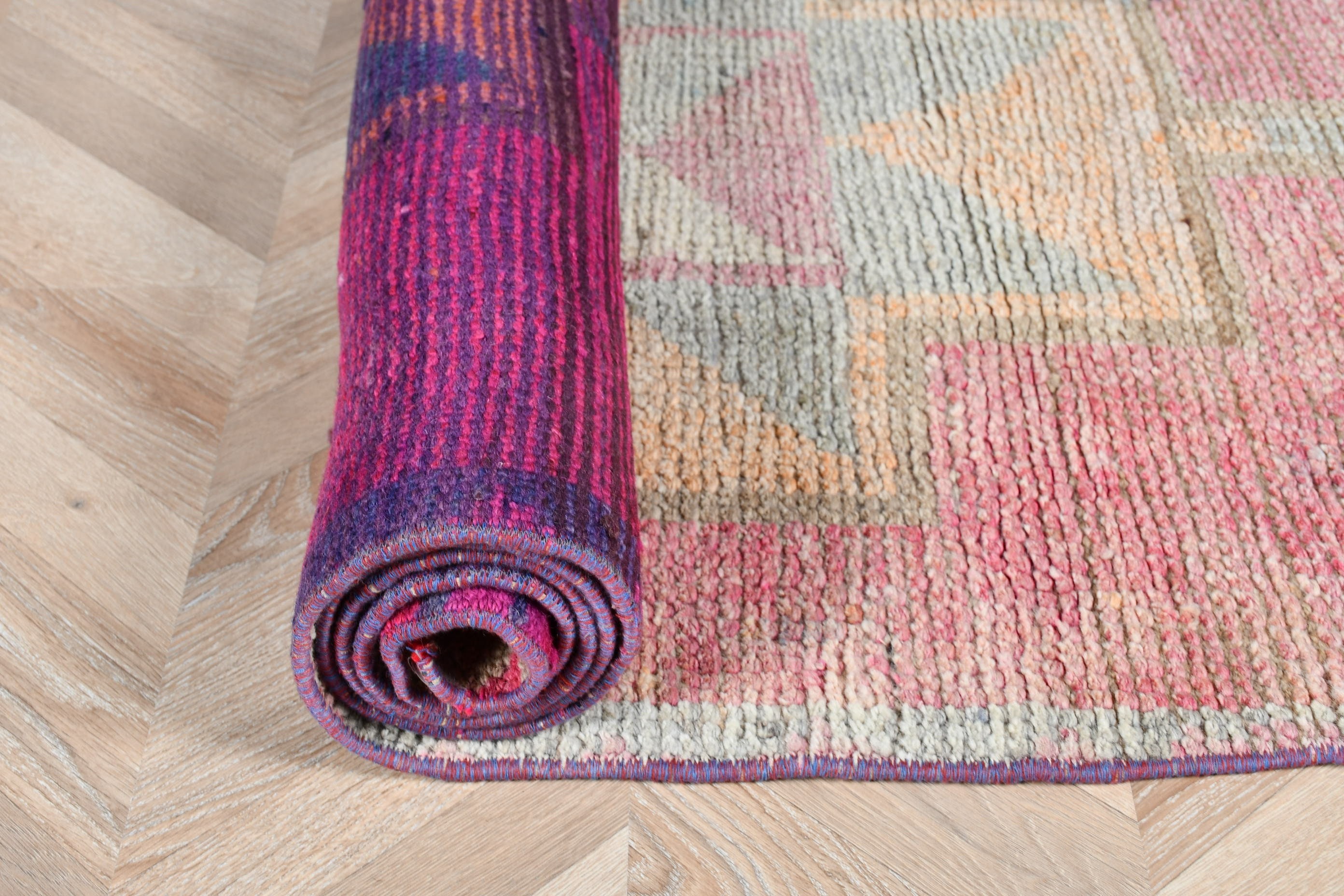 Tribal Rug, Pink Antique Rug, Rugs for Kitchen, Kitchen Rug, Hallway Rug, Turkish Rug, Vintage Rug, Home Decor Rugs, 2.8x10.8 ft Runner Rug