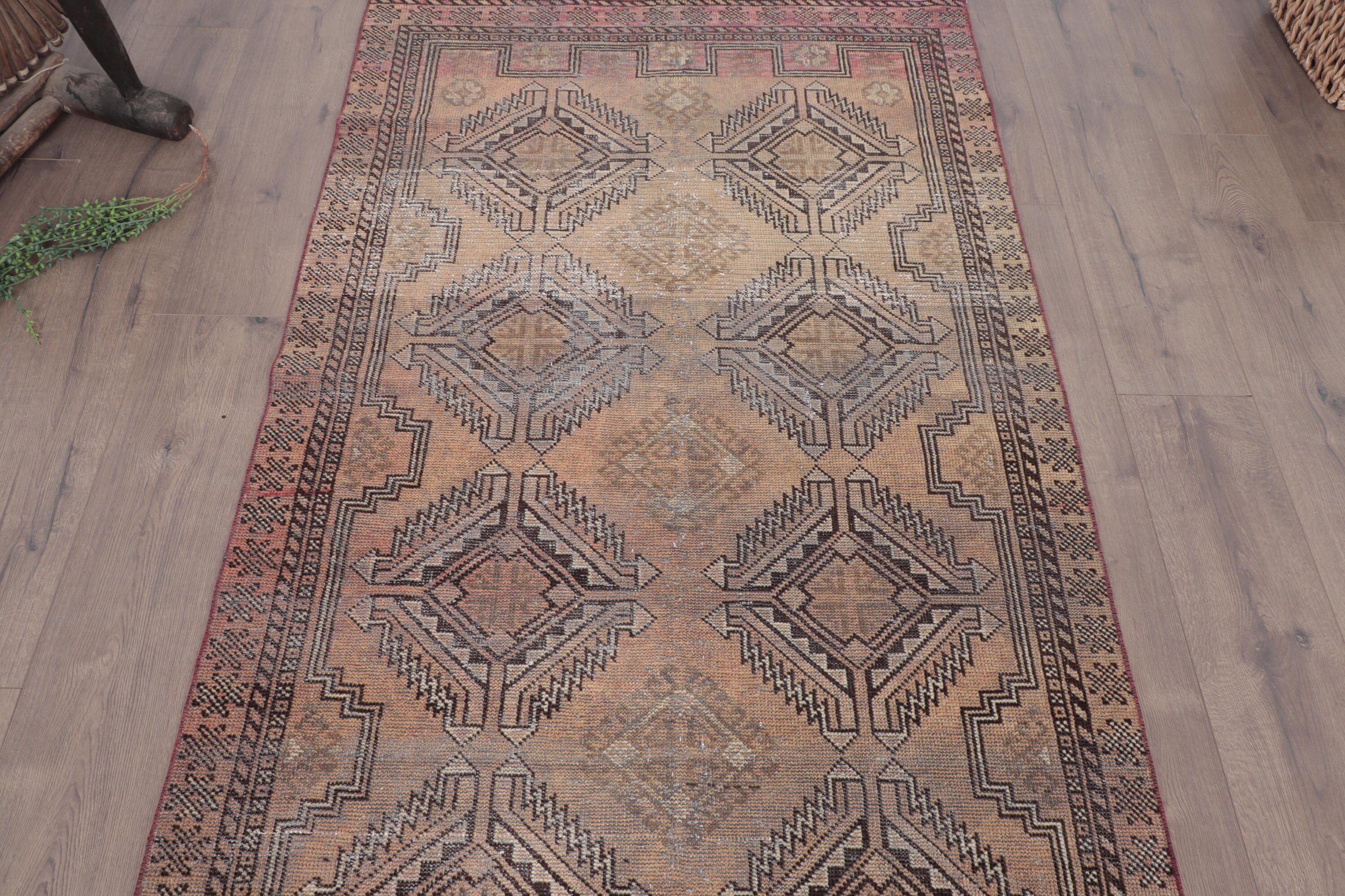 Vintage Halılar, 3.5x6.5 ft Aksan Halısı, Türk Halıları, Vintage Vurgu Halısı, Boho Halıları, Lüks Halı, Kahverengi Boho Halıları, Açıklama Halısı, Yatak Odası Halısı