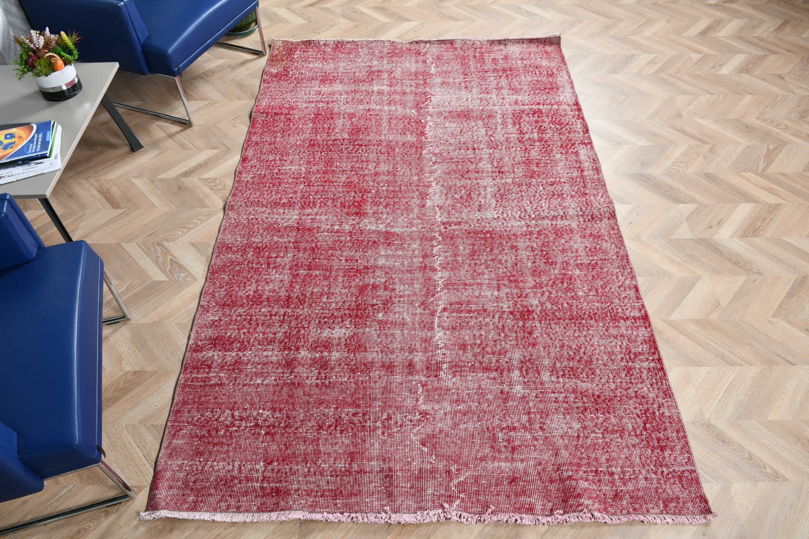 Turkish Rugs, Vintage Rug, Rugs for Dining Room, Red Oriental Rug, Dining Room Rug, Bedroom Rug, Home Decor Rug, 5.1x8.2 ft Large Rug