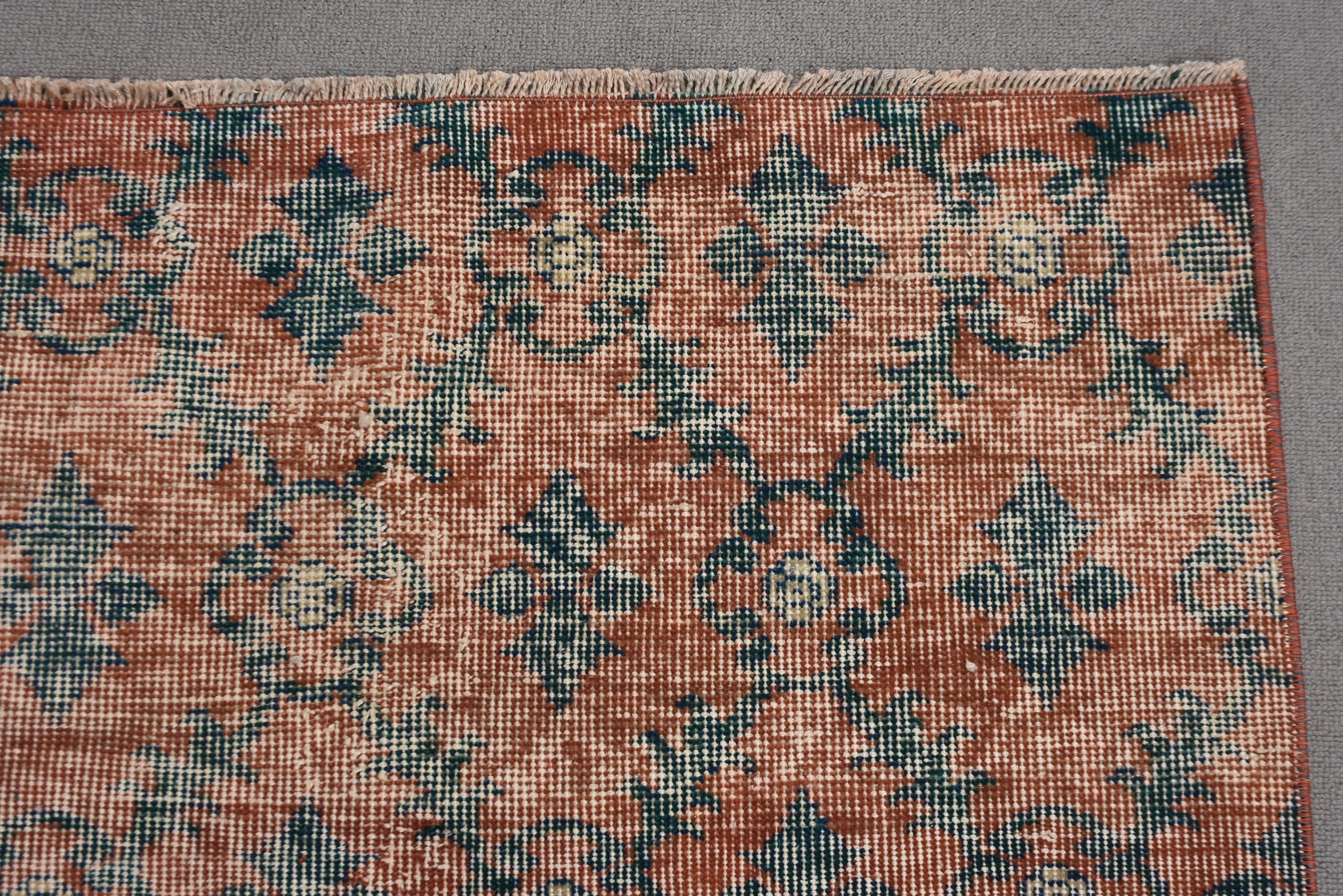 Orange Anatolian Rug, Bedroom Rug, Vintage Rugs, Turkish Rug, Nursery Rug, 4.4x7.7 ft Area Rug, Vintage Area Rugs, Handwoven Rugs