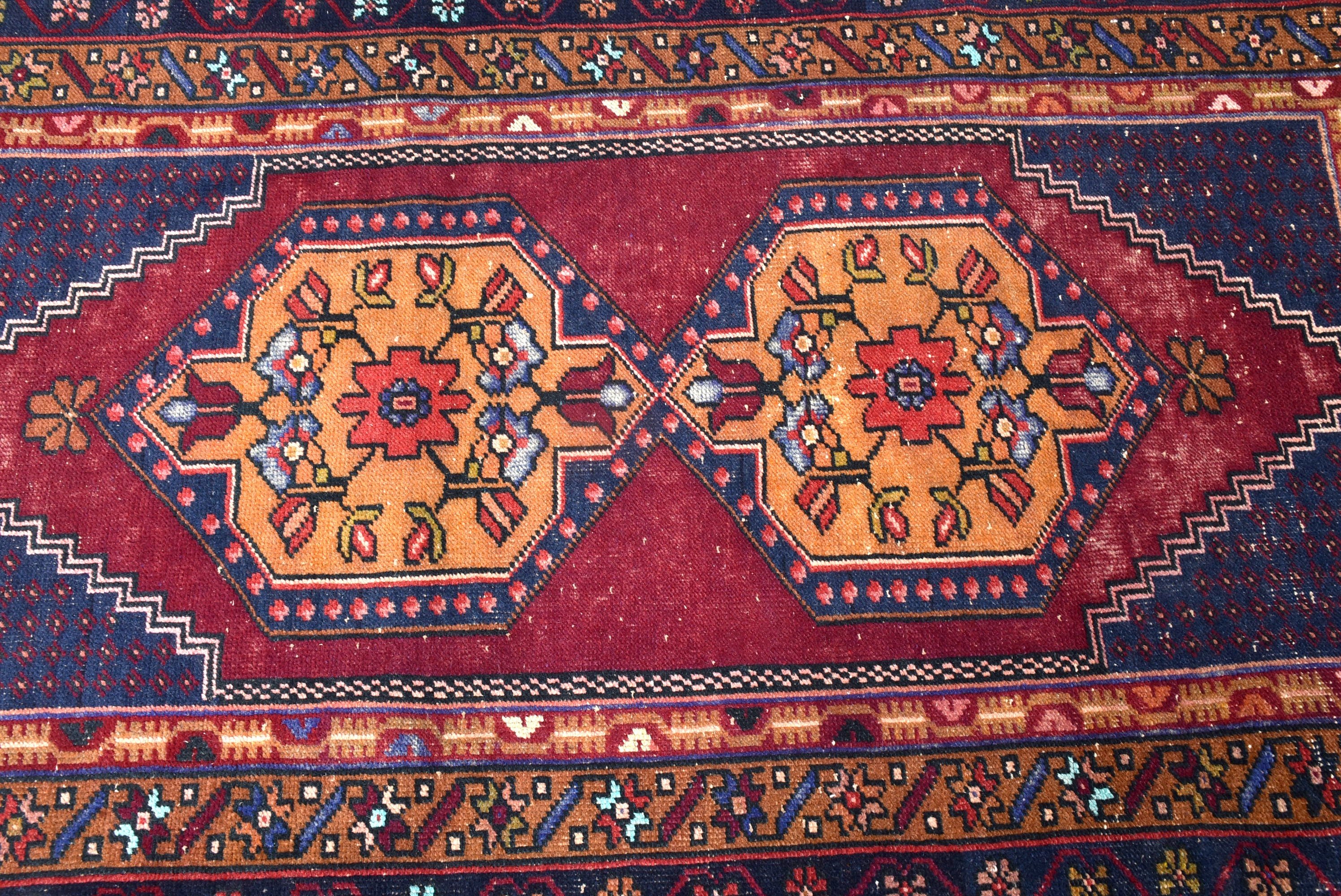 Aztek Halısı, Boho Vurgulu Halı, Giriş Halısı, Mavi Modern Halılar, Yer Halıları, Boho Halısı, Türk Halıları, Vintage Halılar, 3x6 ft Accent Halısı, Fas Halıları