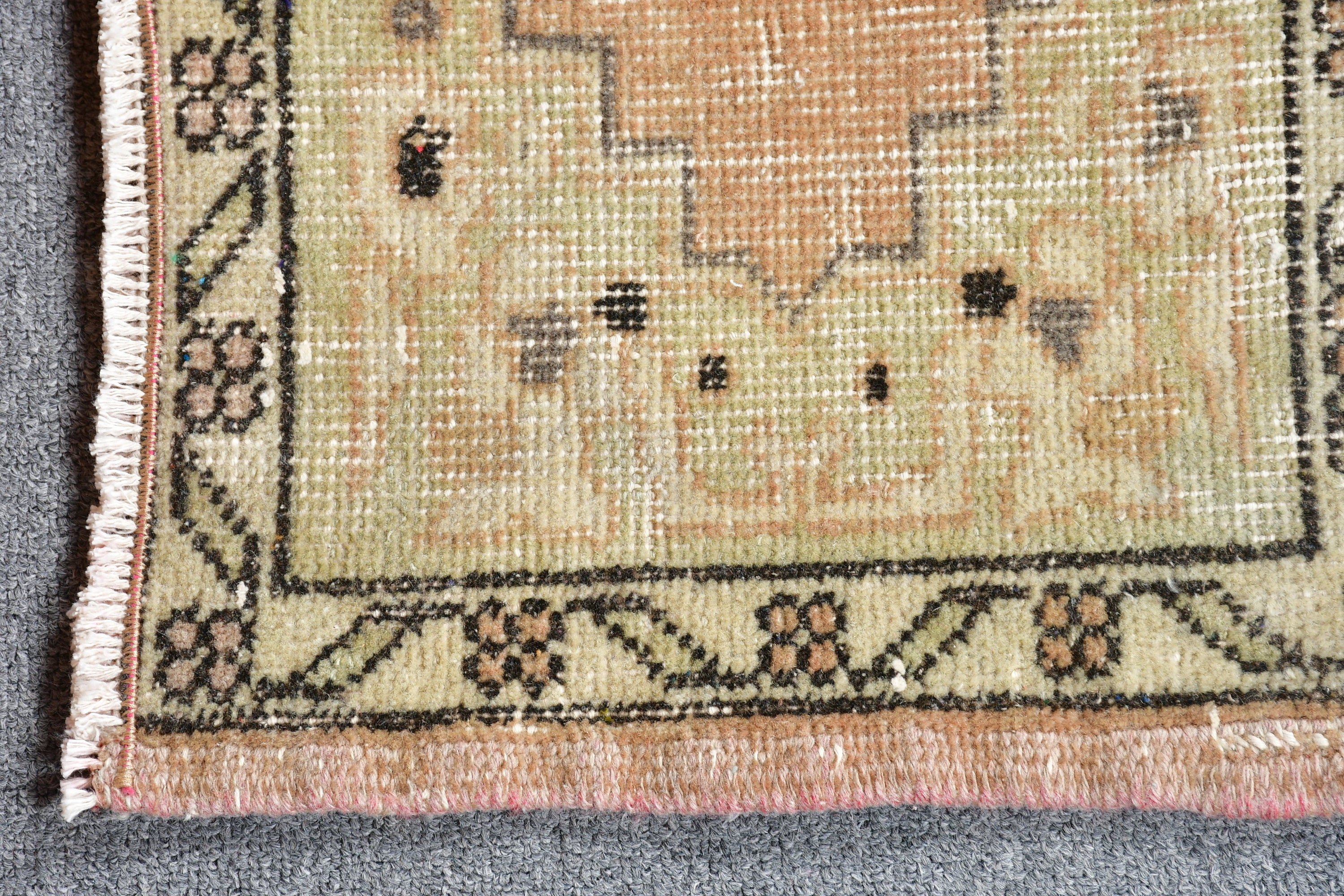 1.1x2.8 ft Small Rug, Rugs for Bedroom, Wool Rug, Bedroom Rug, Turkish Rugs, Brown Antique Rug, Door Mat Rug, Vintage Rug