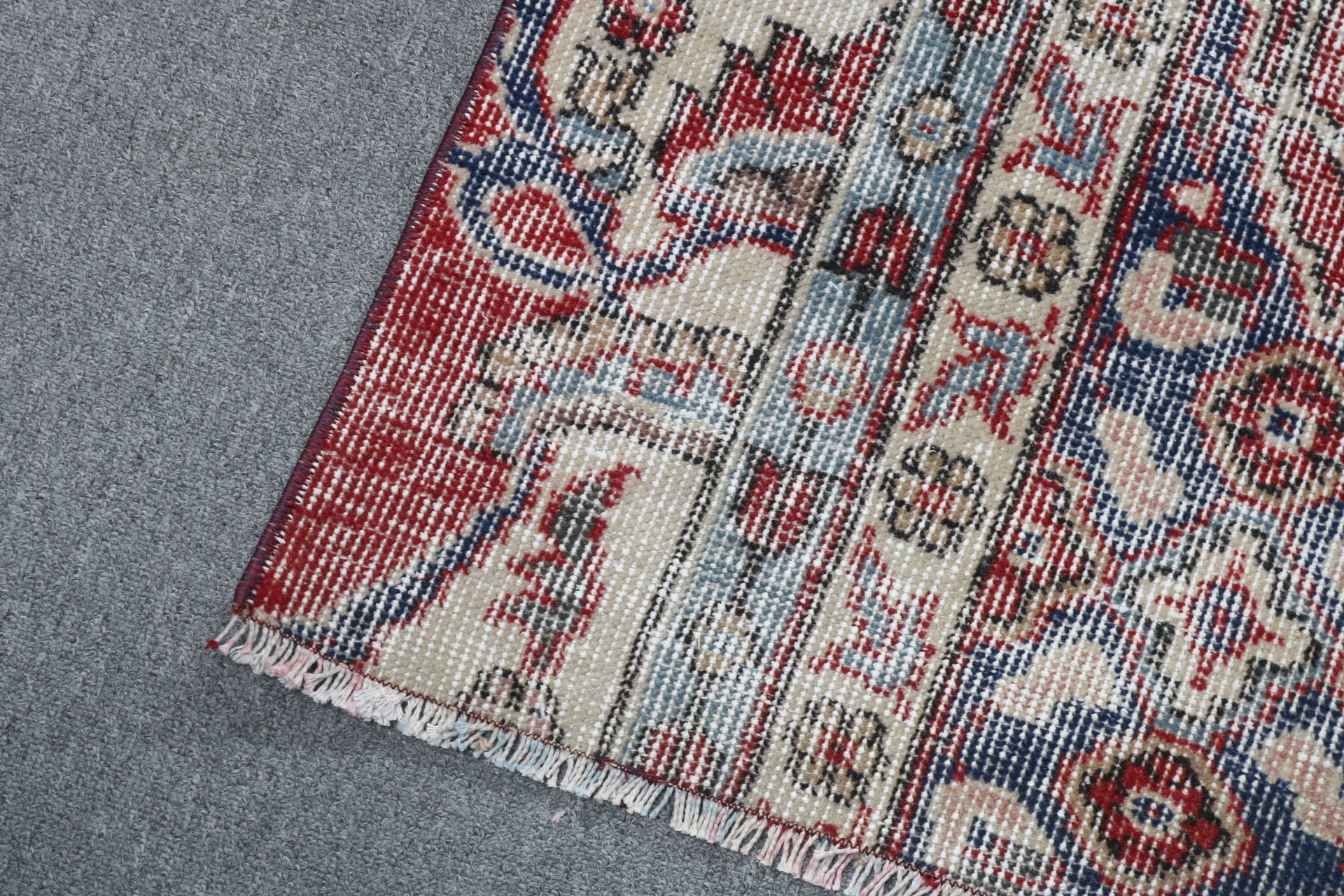 Boho Halı, 1.6x3.2 ft Küçük Halılar, Vintage Halı, Yatak Odası Halısı, Mavi Modern Halı, Duvara Asılı Halılar, Geometrik Halılar, Türk Halısı, Lüks Halılar