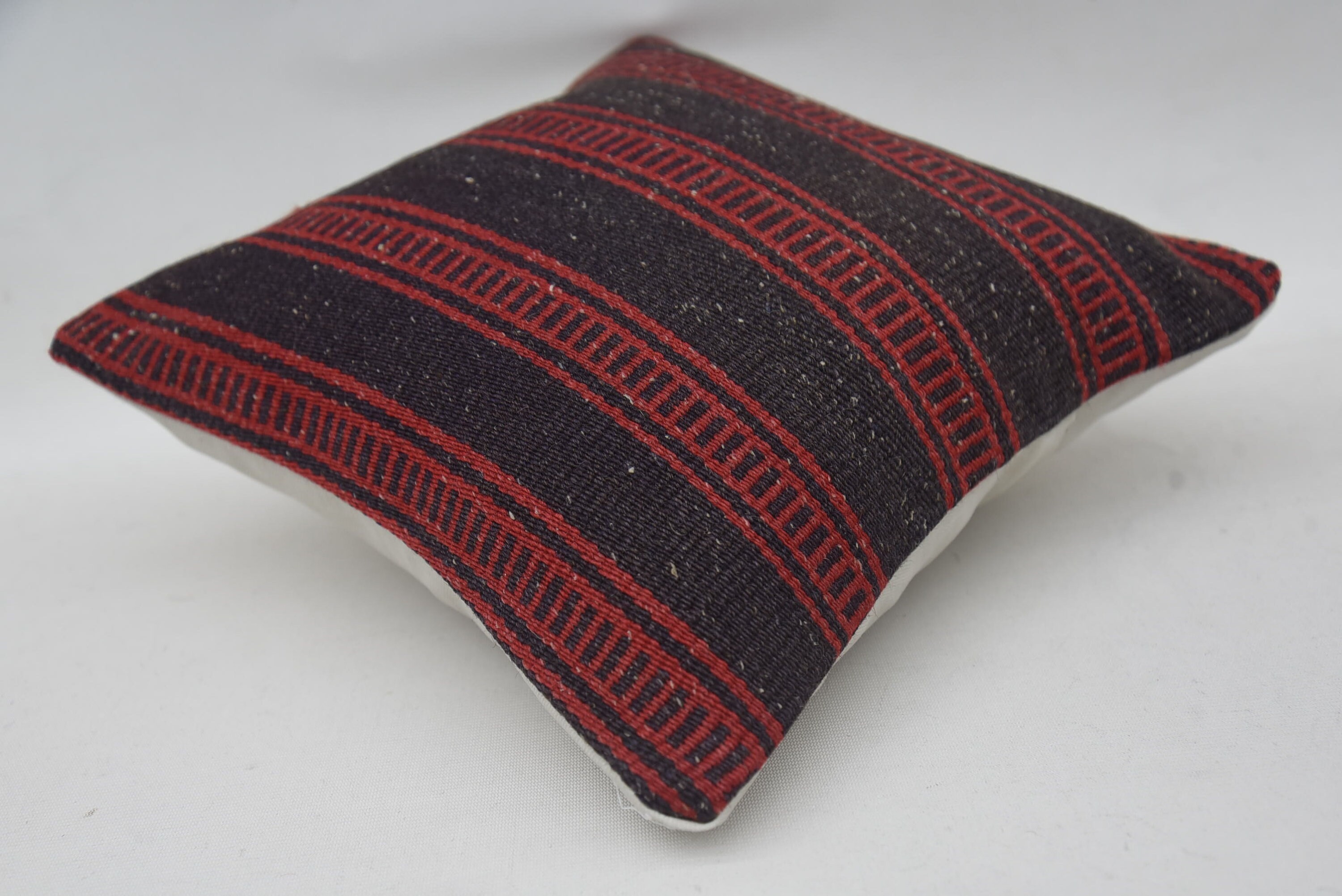 Outdoor Bolster Pillow Sham, 12"x12" Red Cushion Cover, Home Decor Pillow, Handmade Kilim Cushion, Retro Pillow Case, Vintage Kilim Pillow