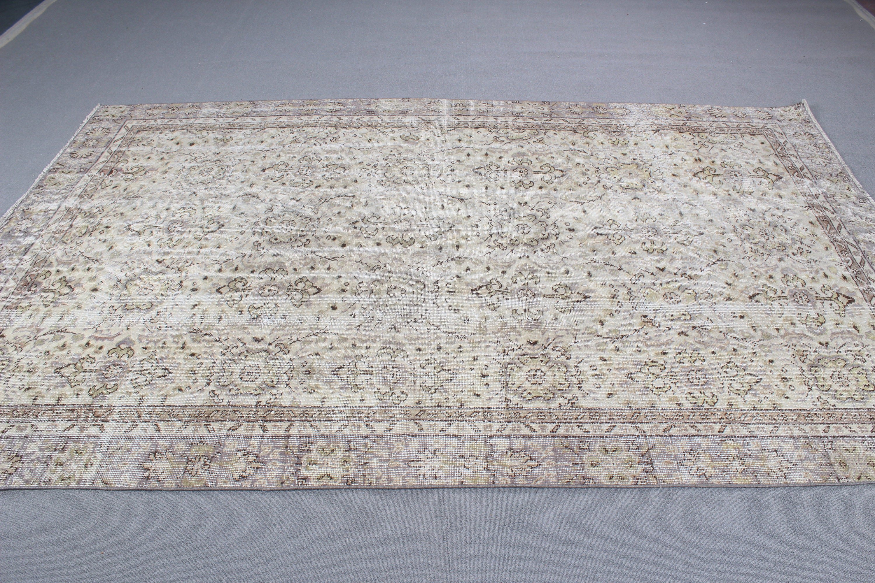 5.6x9.1 ft Large Rugs, Large Boho Rugs, Oriental Rug, Dining Room Rug, Turkish Rugs, Boho Rug, Green Neutral Rugs, Vintage Rugs, Floor Rug