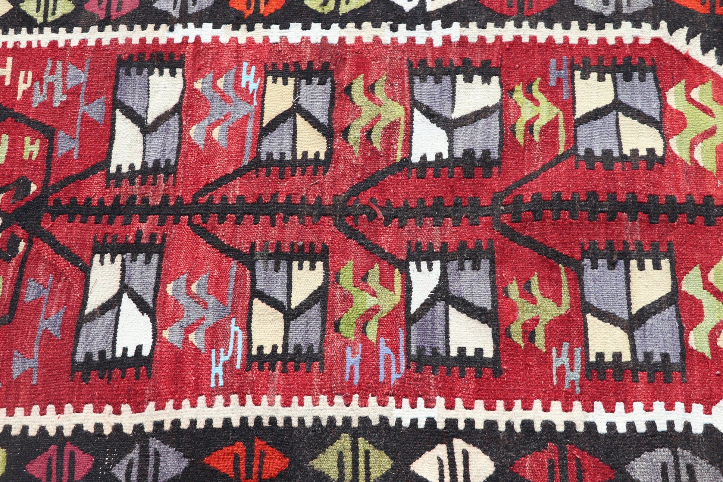 Türk Kilim, Banyo Kilim, Uşak Kilim, Duvar Kilim, Yatak odası Kilim, 77x125 cm Küçük Kilim, Kırmızı Zemin Kilim, Giriş Kilim, Ev Kilim