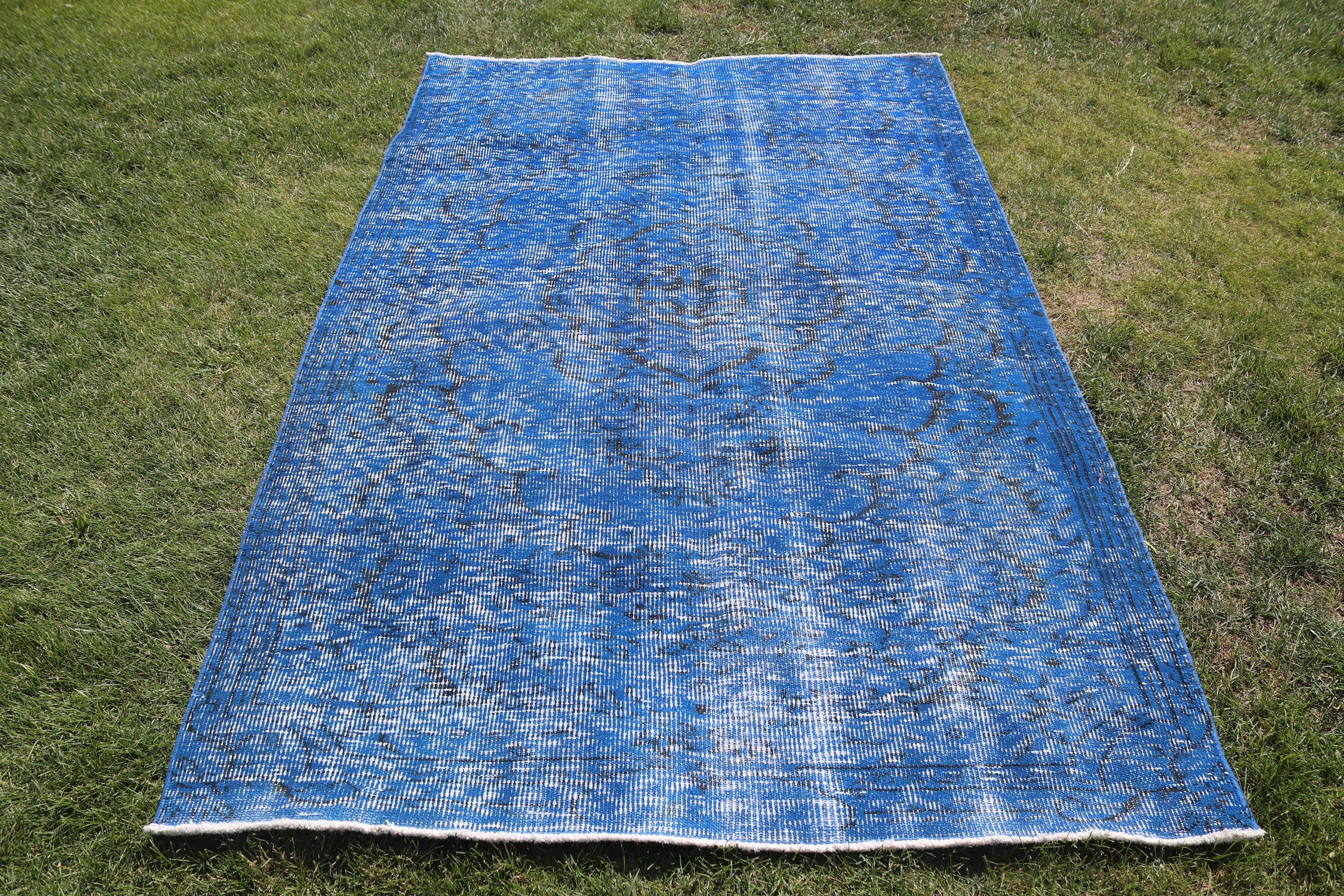 Handwoven Rugs, Blue Modern Rug, Turkish Rug, Living Room Rugs, 4.8x8 ft Area Rug, Handmade Rug, Vintage Rugs, Indoor Rugs, Home Decor Rugs