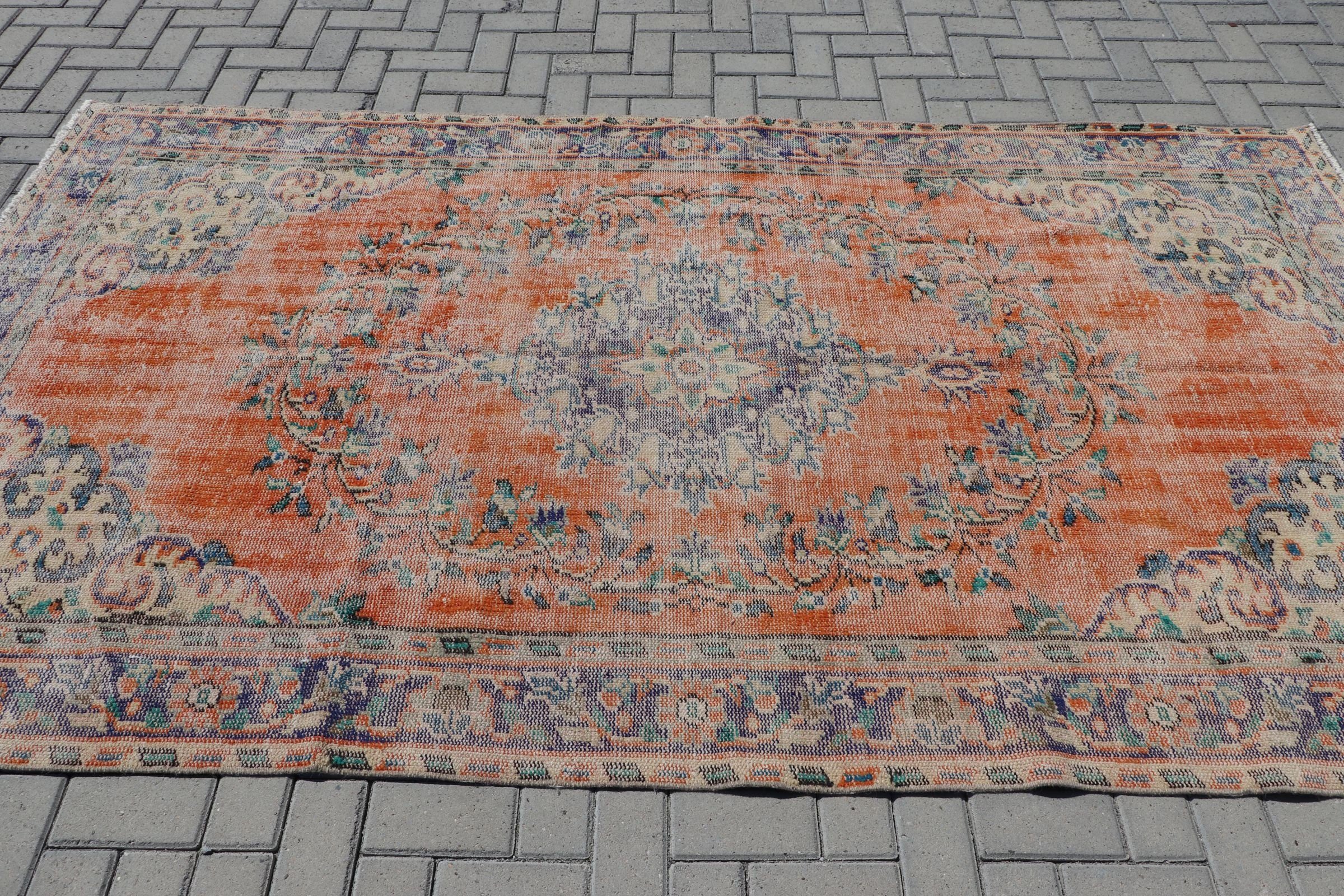 Turkish Rugs, Vintage Rug, Dining Room Rug, Red Anatolian Rug, 5.3x9.5 ft Large Rug, Salon Rug, Kitchen Rug, Office Rugs, Antique Rugs