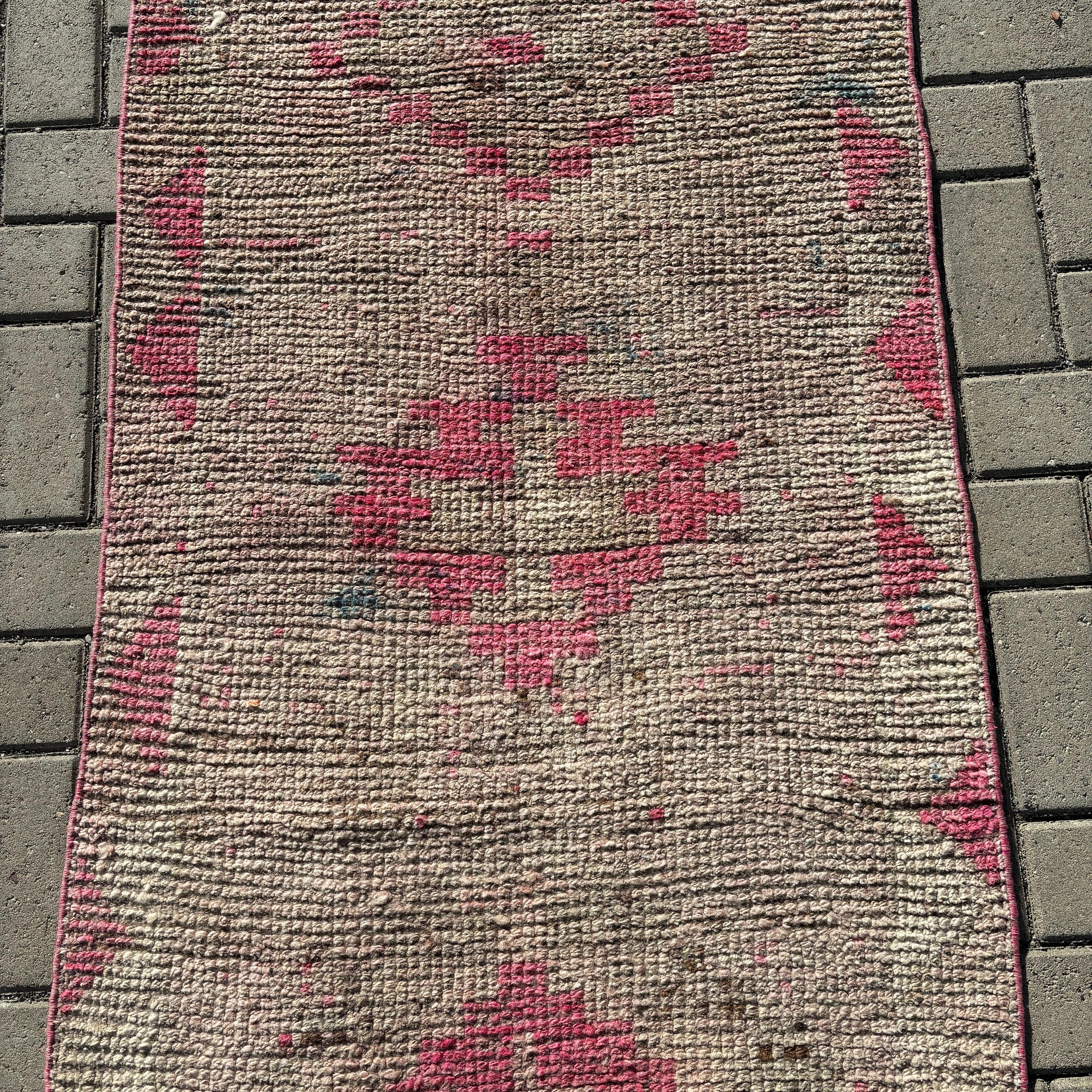 Vintage Runner Rug, Vintage Rug, Beige Geometric Rugs, Turkish Rugs, Boho Rugs, Moroccan Rug, 2.6x8.4 ft Runner Rug