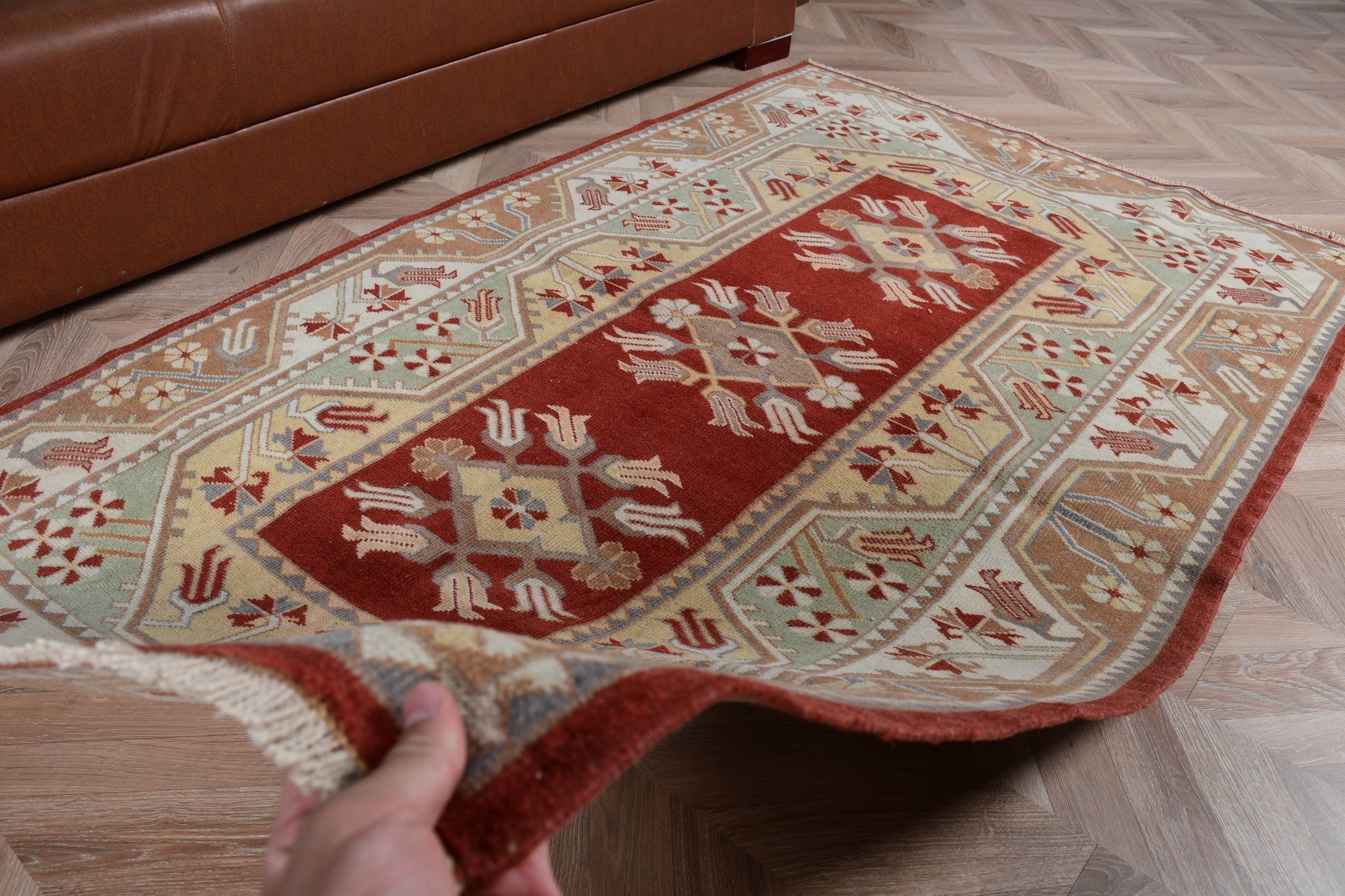 Red Moroccan Rug, Oushak Rug, Living Room Rug, Floor Rug, Antique Rug, Turkish Rugs, 3.9x6.5 ft Area Rug, Vintage Rugs, Rugs for Kitchen