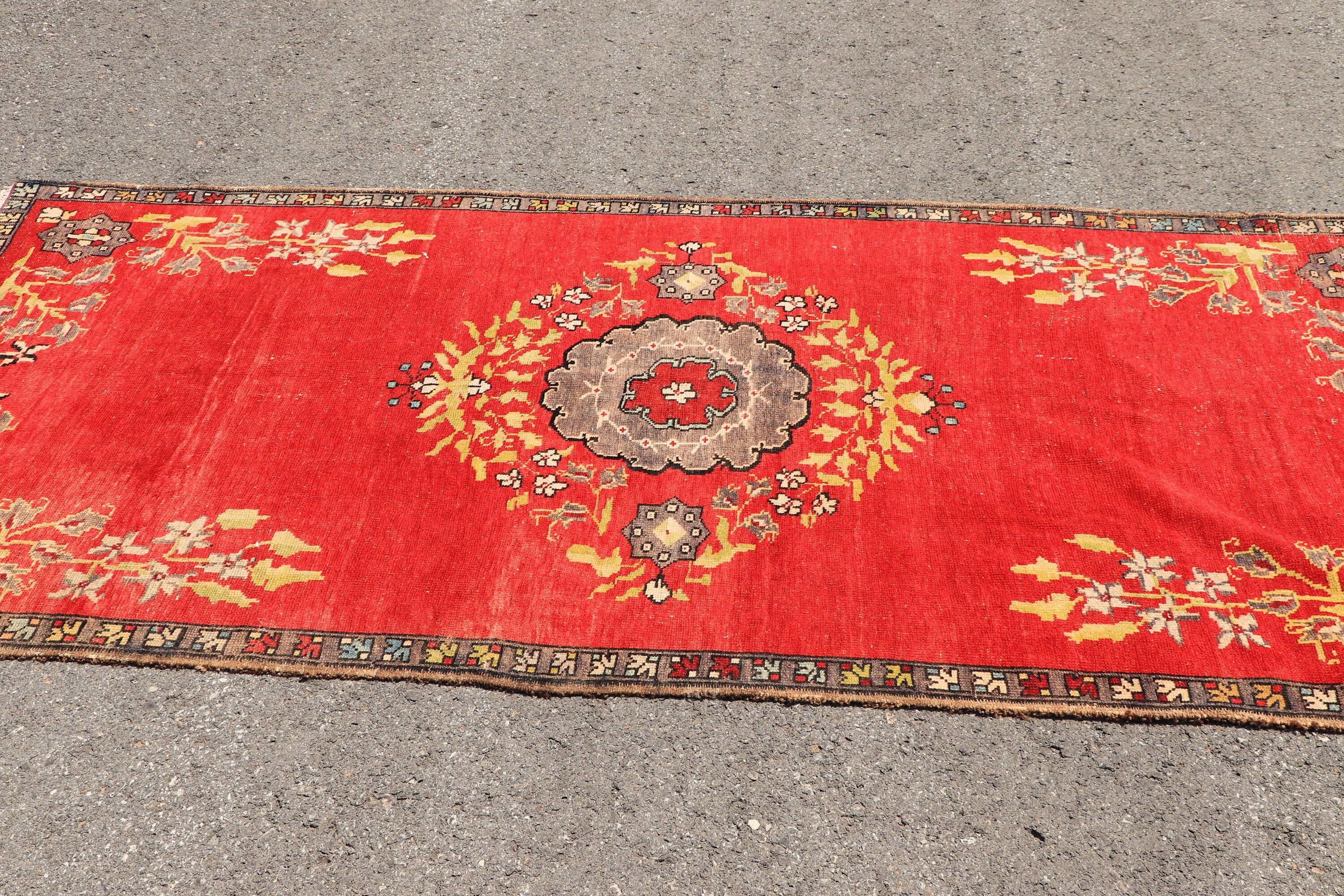 Salon Rugs, Rugs for Salon, Red Oushak Rugs, 4.5x9.2 ft Large Rug, Turkish Rug, Floor Rugs, Living Room Rug, Bedroom Rug, Vintage Rug