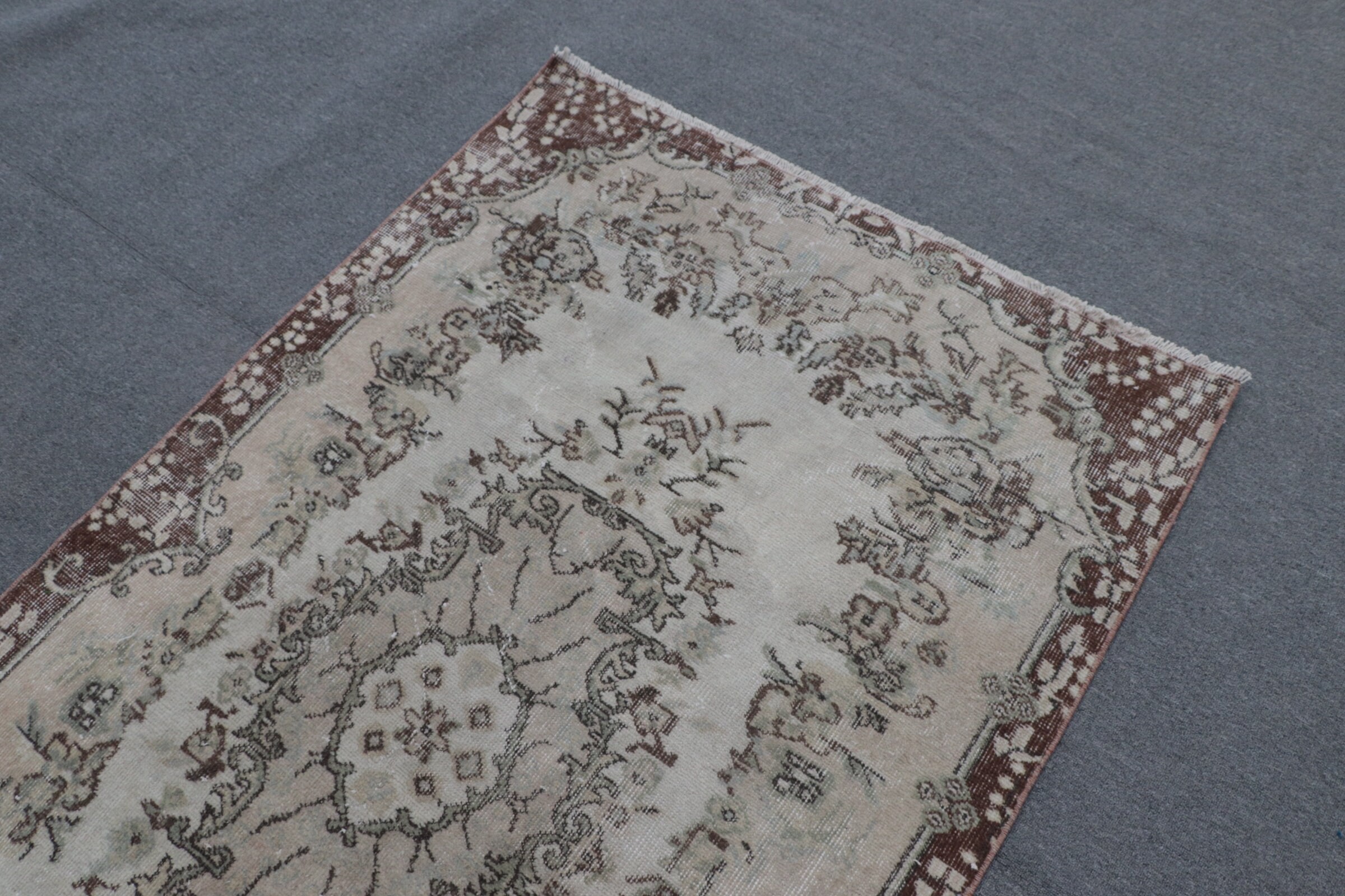 Vintage Halılar, Yün Halı, 3,6x6,5 ft Accent Halı, Mutfak Halıları, Bej Yün Halı, Çocuk Odası Halısı, Türk Halısı, Çocuk Odası Halıları, Harika Halılar