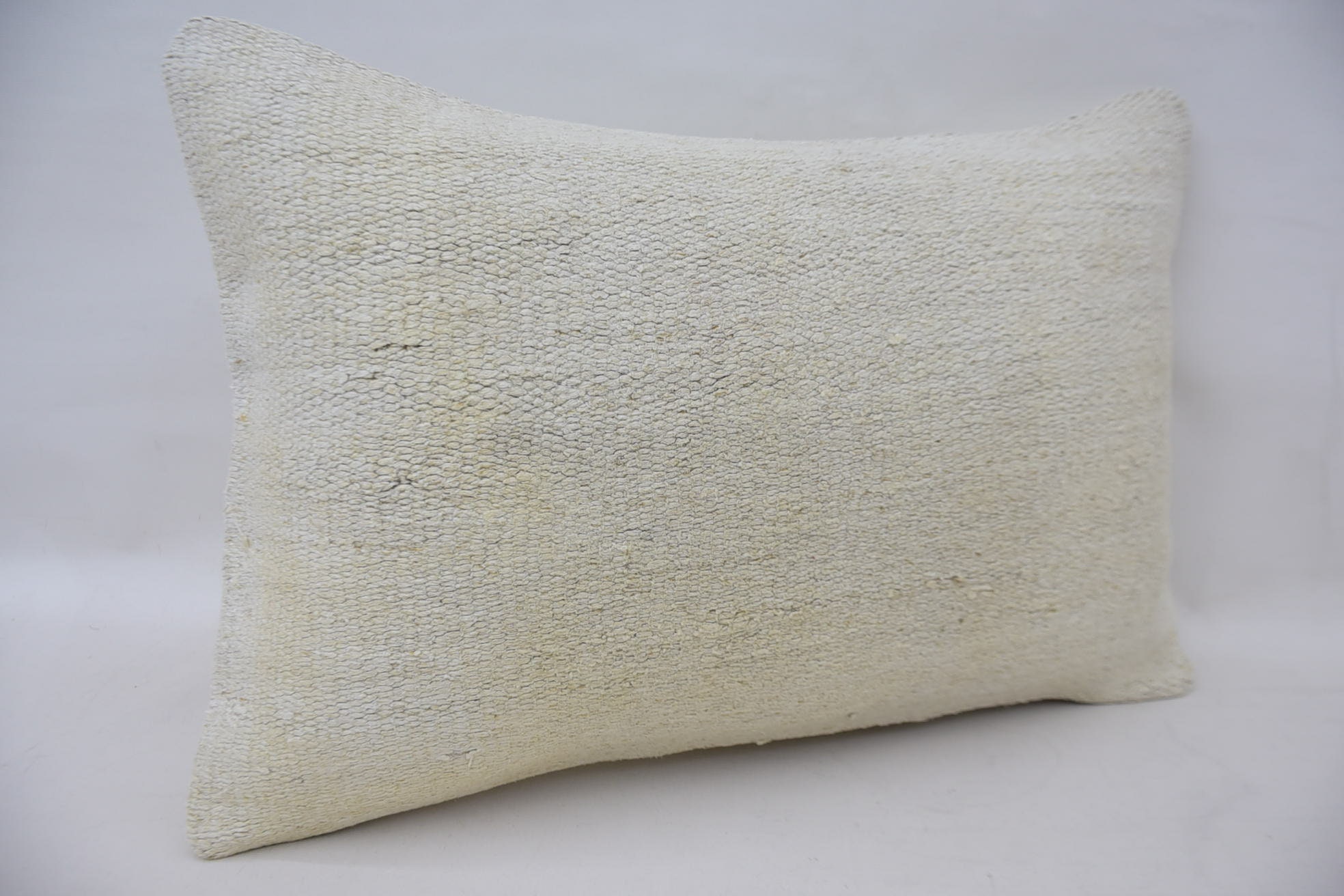 Interior Designer Pillow, Boho Pillow Sham Cover, Kilim Pillow, 16"x24" White Cushion Cover, Couch Cushion, Bolster Pillow Sham