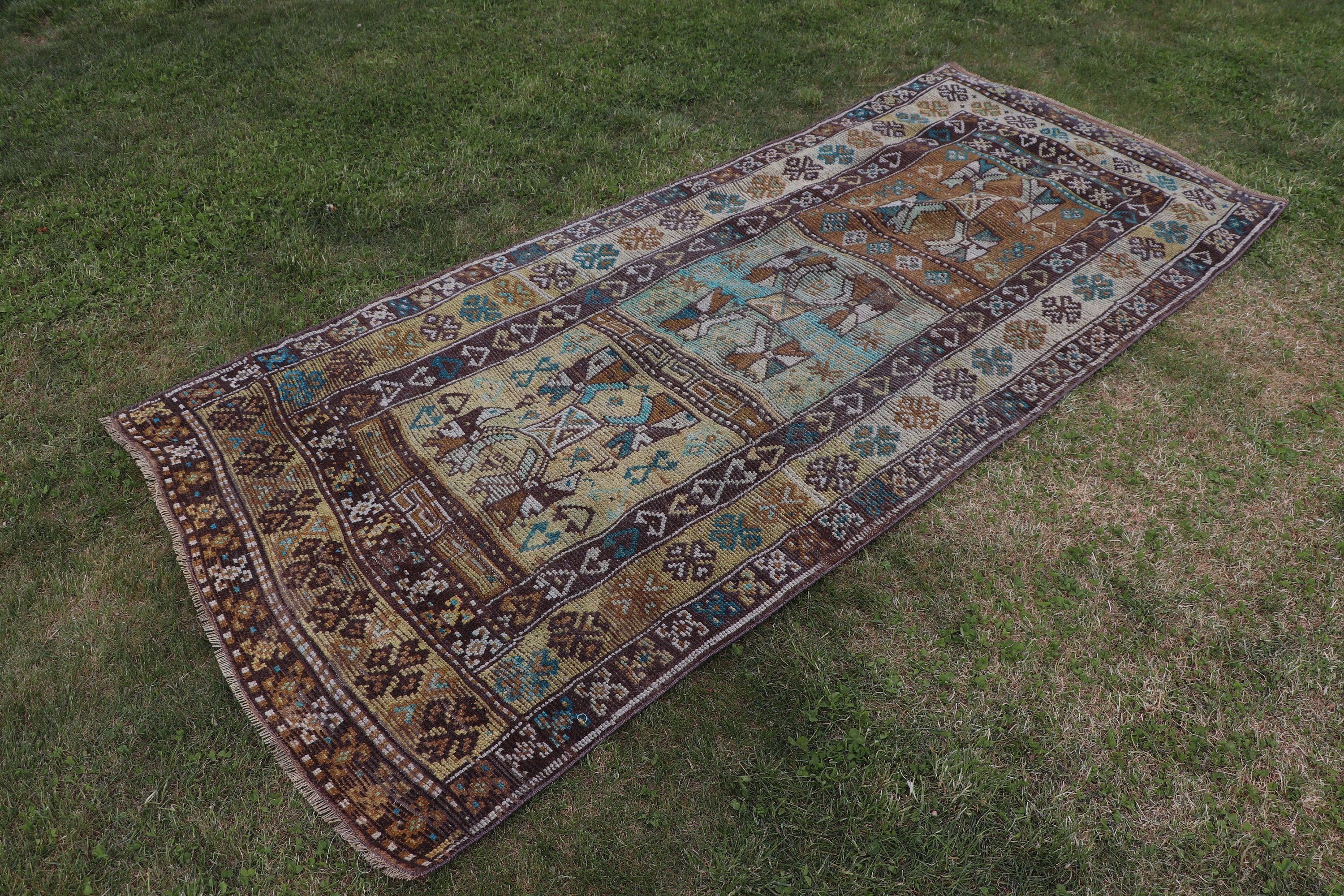 3.1x7.5 ft Aksan Halıları, Türk Halıları, Modern Halılar, Bronz Nötr Halı, Fas Halıları, Vintage Vurgulu Halılar, Vintage Halı, Yatak Odası Halısı