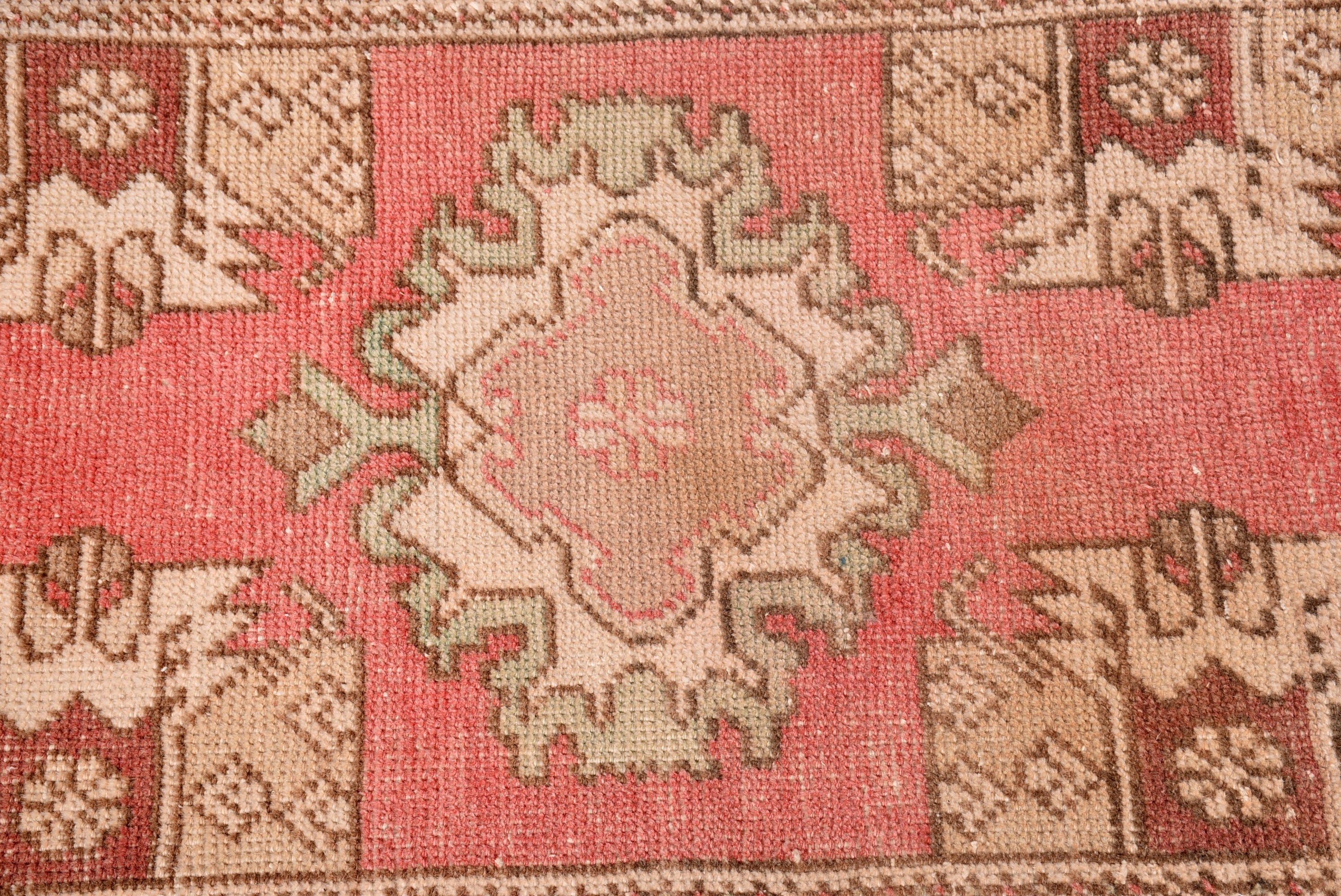 Vintage Halılar, Banyo Halısı, Etnik Halı, Araba Paspas Halıları, Mutfak Halısı, Türk Halısı, 1.5x2.7 ft Küçük Halı, Kırmızı Geometrik Halılar