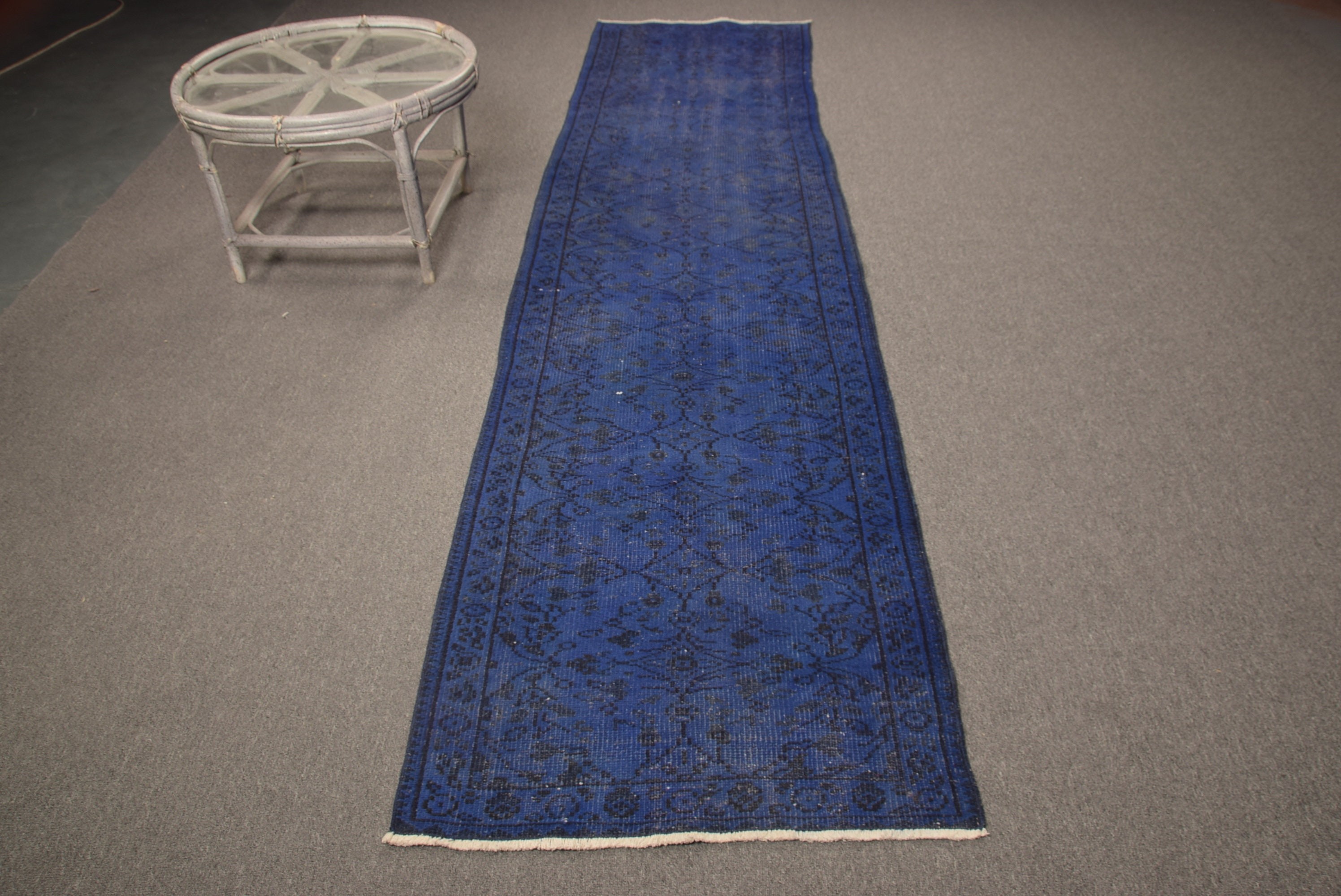 Turkish Rug, 2.7x10.5 ft Runner Rugs, Corridor Rugs, Rugs for Corridor, Vintage Rugs, Anatolian Rug, Blue Kitchen Rug