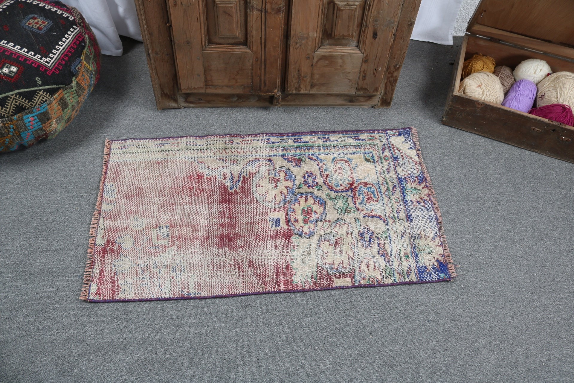 Vintage Rug, Neutral Rug, Luxury Rugs, Small Boho Rugs, Car Mat Rug, Kitchen Rug, 1.9x3.4 ft Small Rugs, Turkish Rugs, Purple Modern Rug