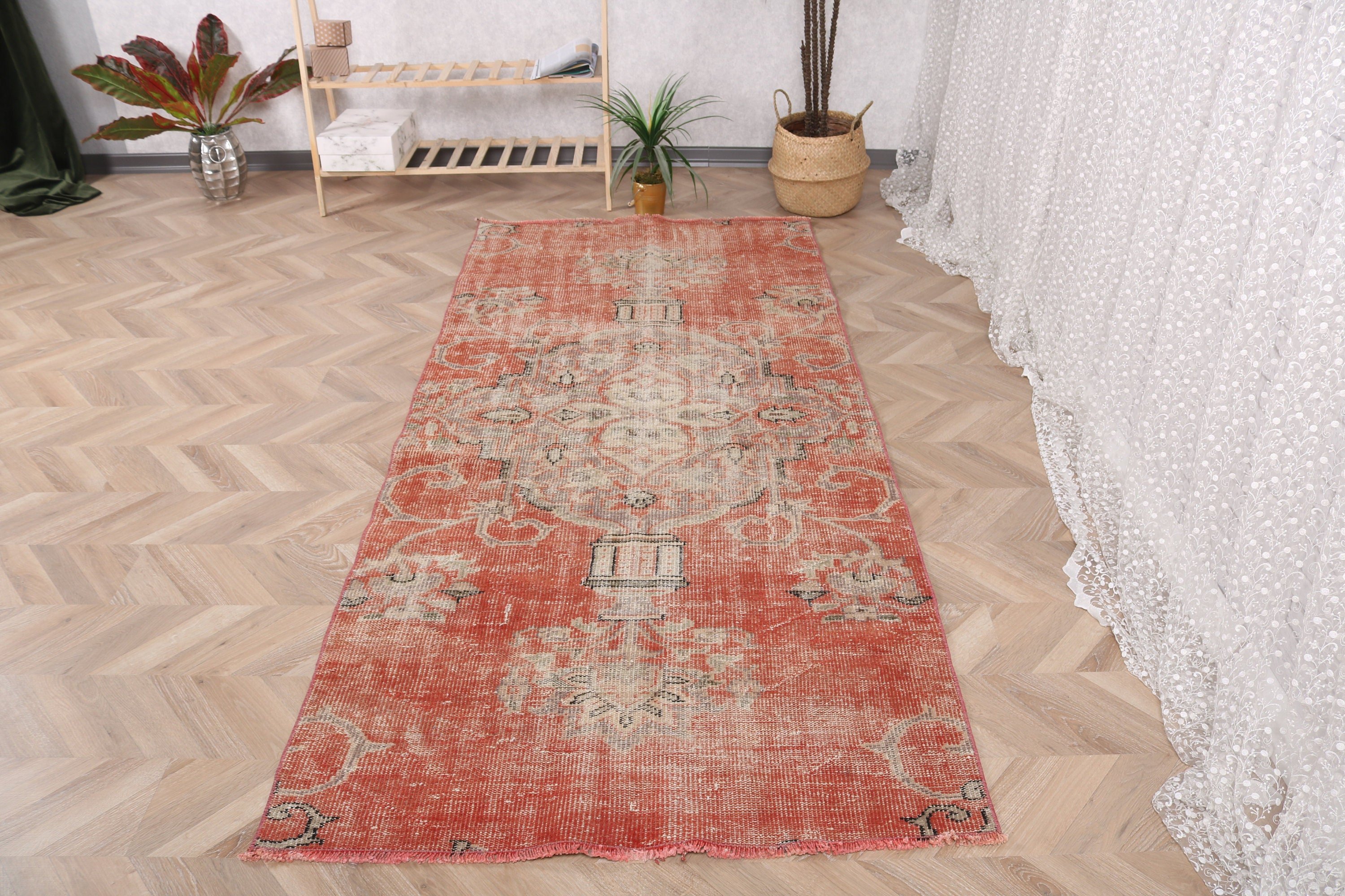 3.7x8.3 ft Area Rug, Boho Area Rugs, Flatweave Rugs, Vintage Rug, Turkish Rug, Red Anatolian Rugs, Nursery Rugs, Modern Rug