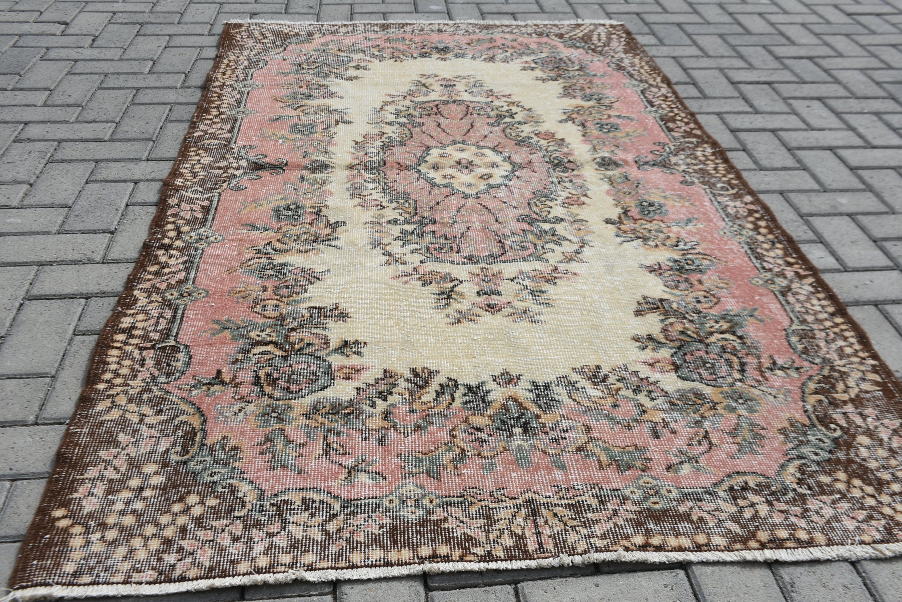 Antique Rugs, Nursery Rugs, Beige Oriental Rug, Aztec Rugs, Dining Room Rugs, Vintage Rug, Turkish Rug, 3.9x6.6 ft Area Rugs