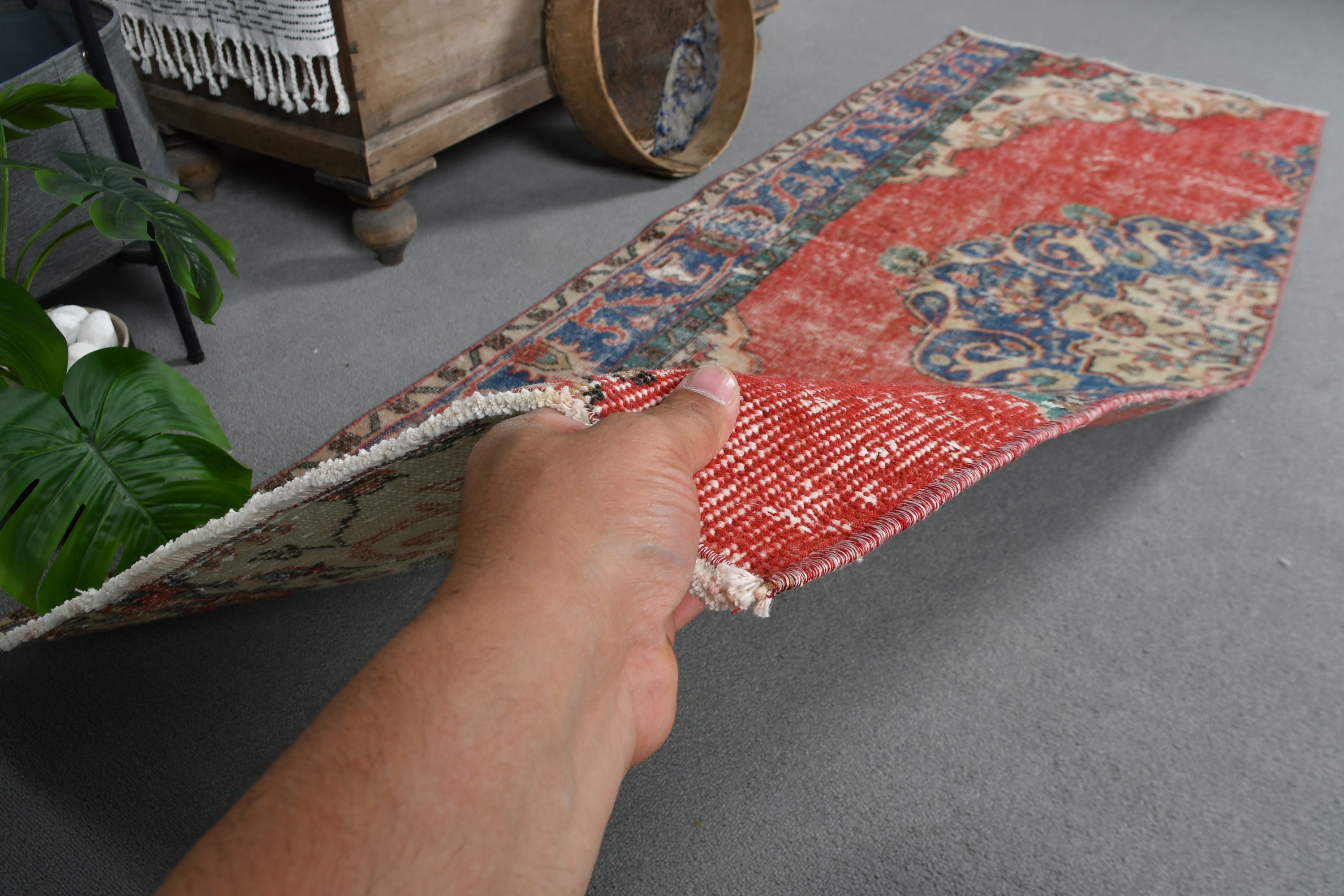 Old Rug, Red Home Decor Rug, Kitchen Rug, Rugs for Hallway, Vintage Rug, Hallway Rug, Anatolian Rugs, 2.6x7.2 ft Runner Rug, Turkish Rug