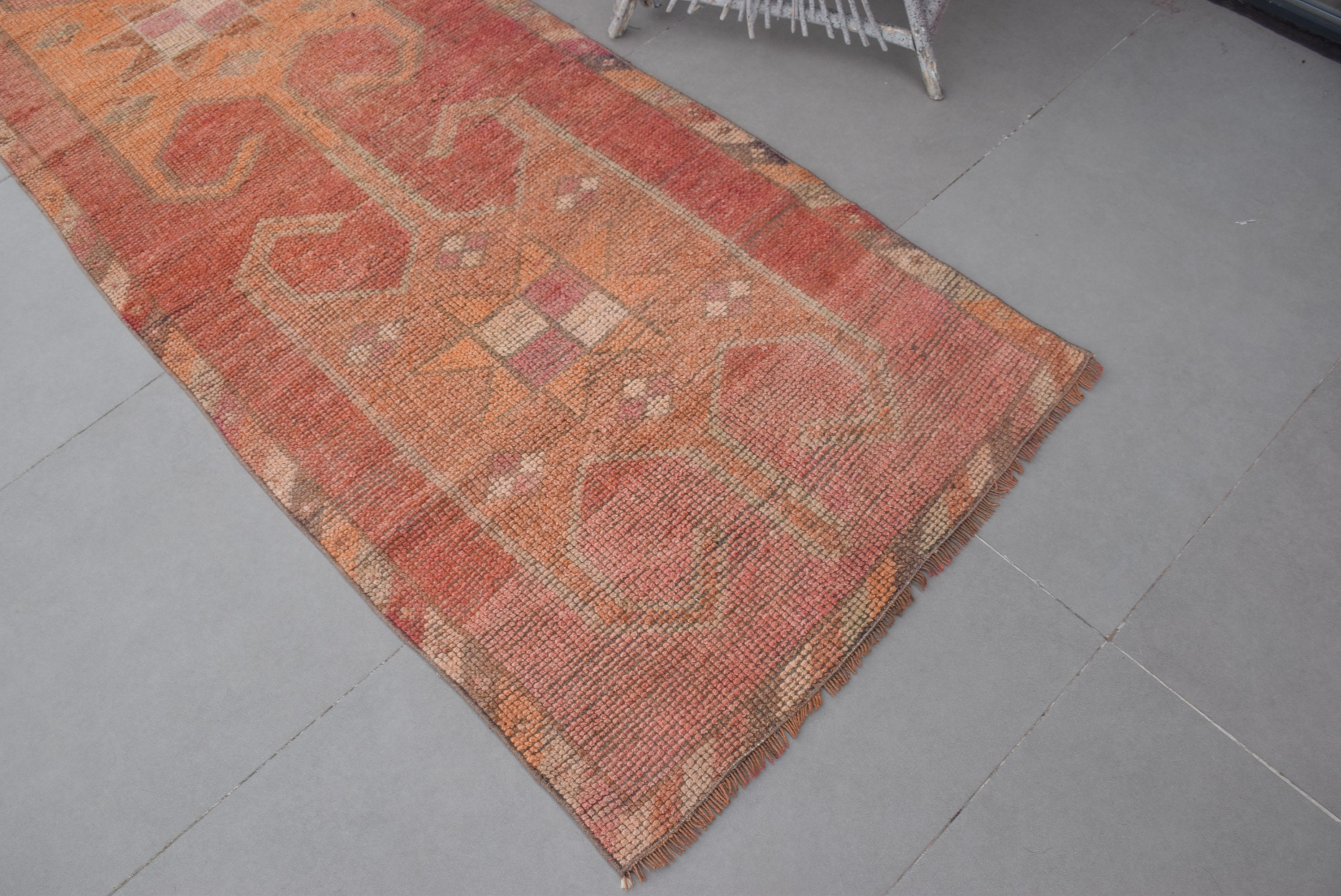 Red Home Decor Rug, Floor Rug, Corridor Rugs, 2.9x10.4 ft Runner Rug, Turkish Rug, Rugs for Runner, Stair Rugs, Bedroom Rugs, Vintage Rugs