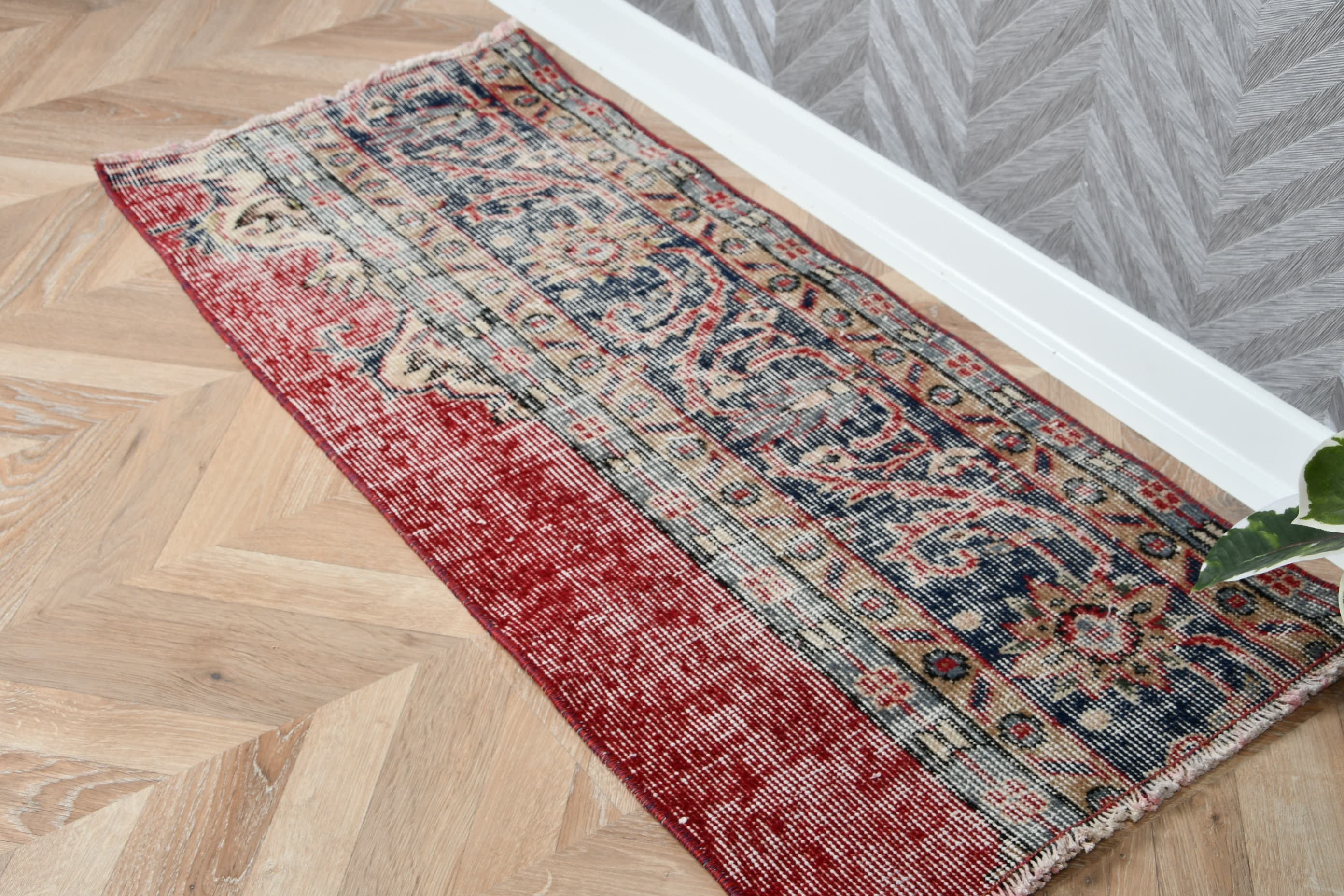 Red Bedroom Rug, Car Mat Rug, Home Decor Rug, 1.7x3.7 ft Small Rug, Turkish Rug, Rugs for Nursery, Vintage Rug, Bath Rug, Floor Rug