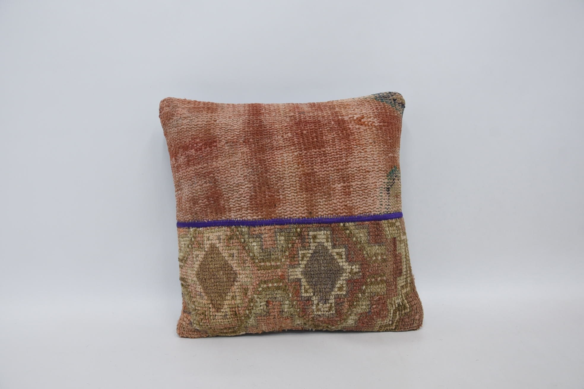 Handmade Kilim Cushion, Kilim Pillow, Traditional Pillow Sham, Throw Kilim Pillow, Designer Throw Pillow Sham, 16"x16" Red Cushion Cover