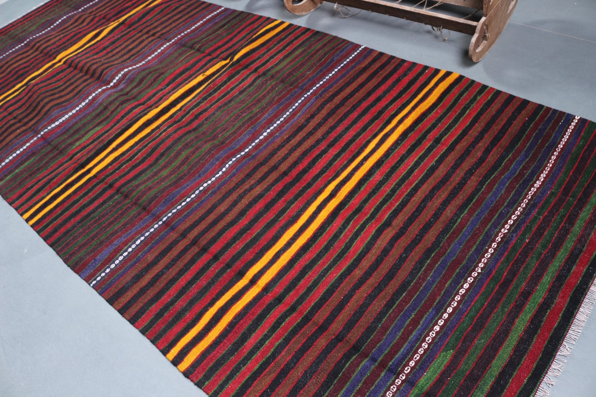 Nostaljik Kilim, Yatak odası Kilim, Yatak odası Kilim, Siyah Yatak odası Kilim, Oturma odası Kilim, 157x351 cm Salon Kilim, Uşak Kilim