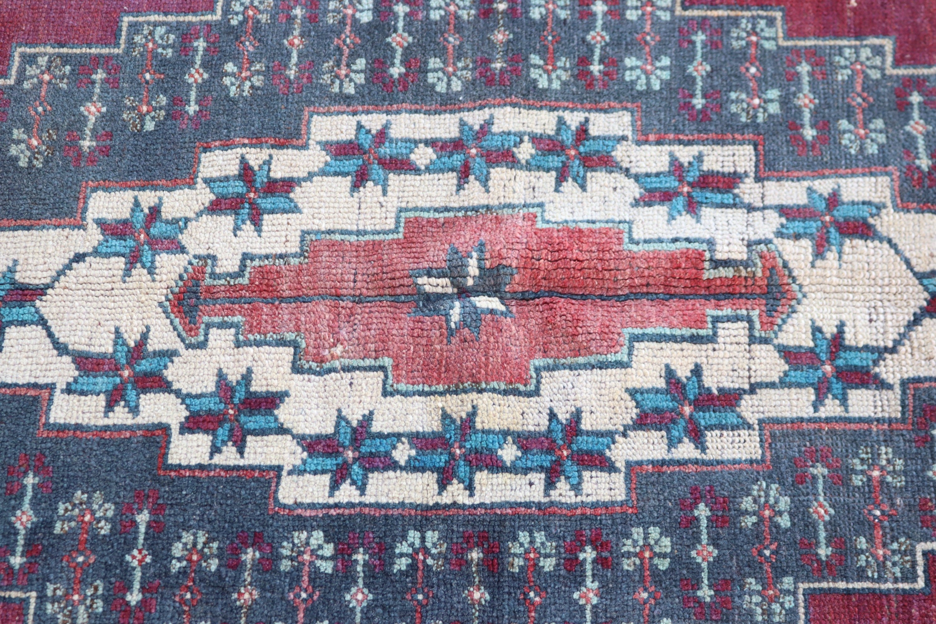 Kırmızı Boho Halılar, Yatak Odası Halıları, Açıklama Halısı, Türk Halıları, Boho Vurgulu Halılar, El Dokuma Halılar, 4.3x5.4 ft Accent Halı, Vintage Halılar