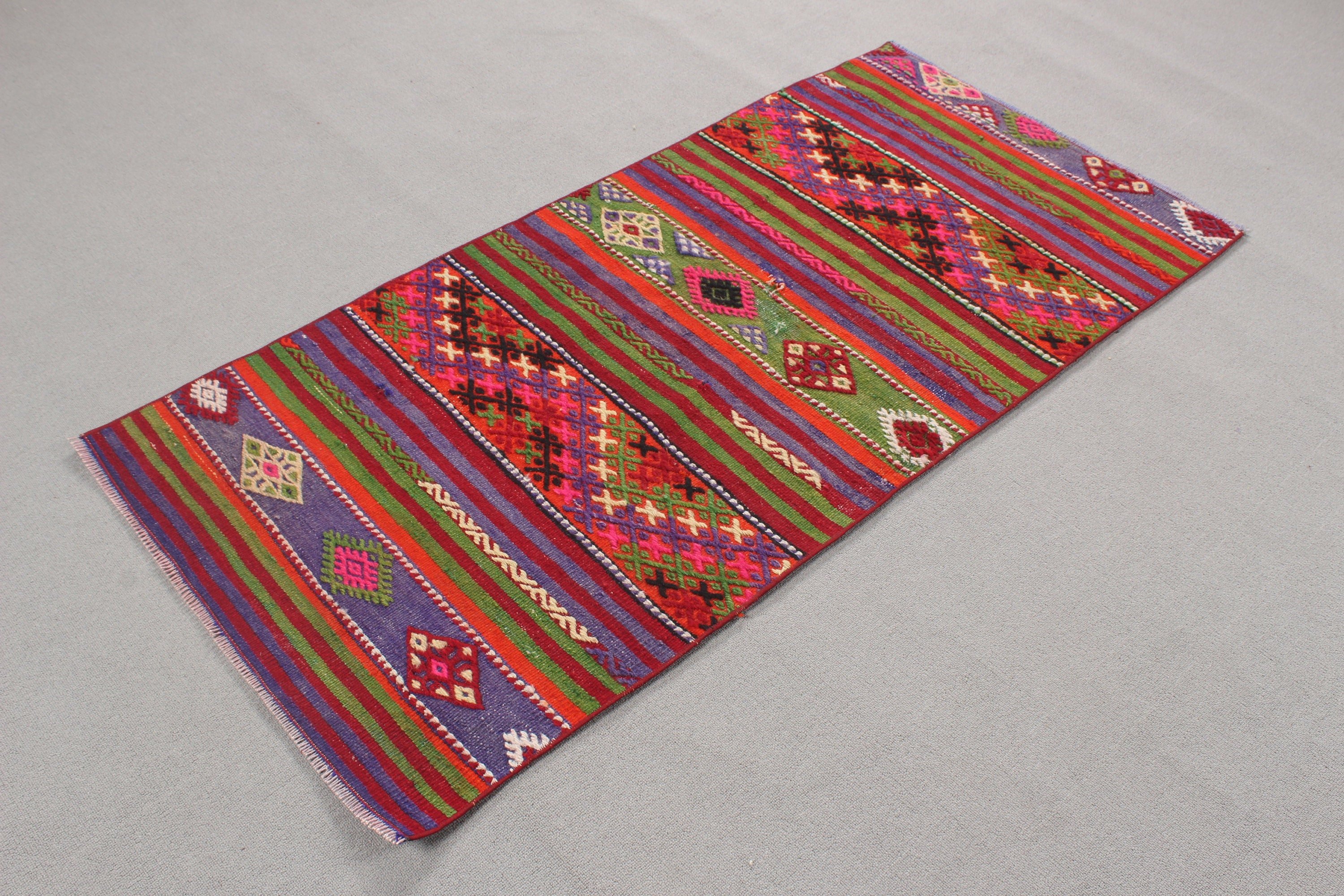 Vintage Halı, Kilim, Türk Halıları, 2.5x5.2 ft Küçük Halı, Modern Halı, Anadolu Halıları, Araba Paspas Halısı, Yer Halıları, Kırmızı Anadolu Halısı, Banyo Halıları