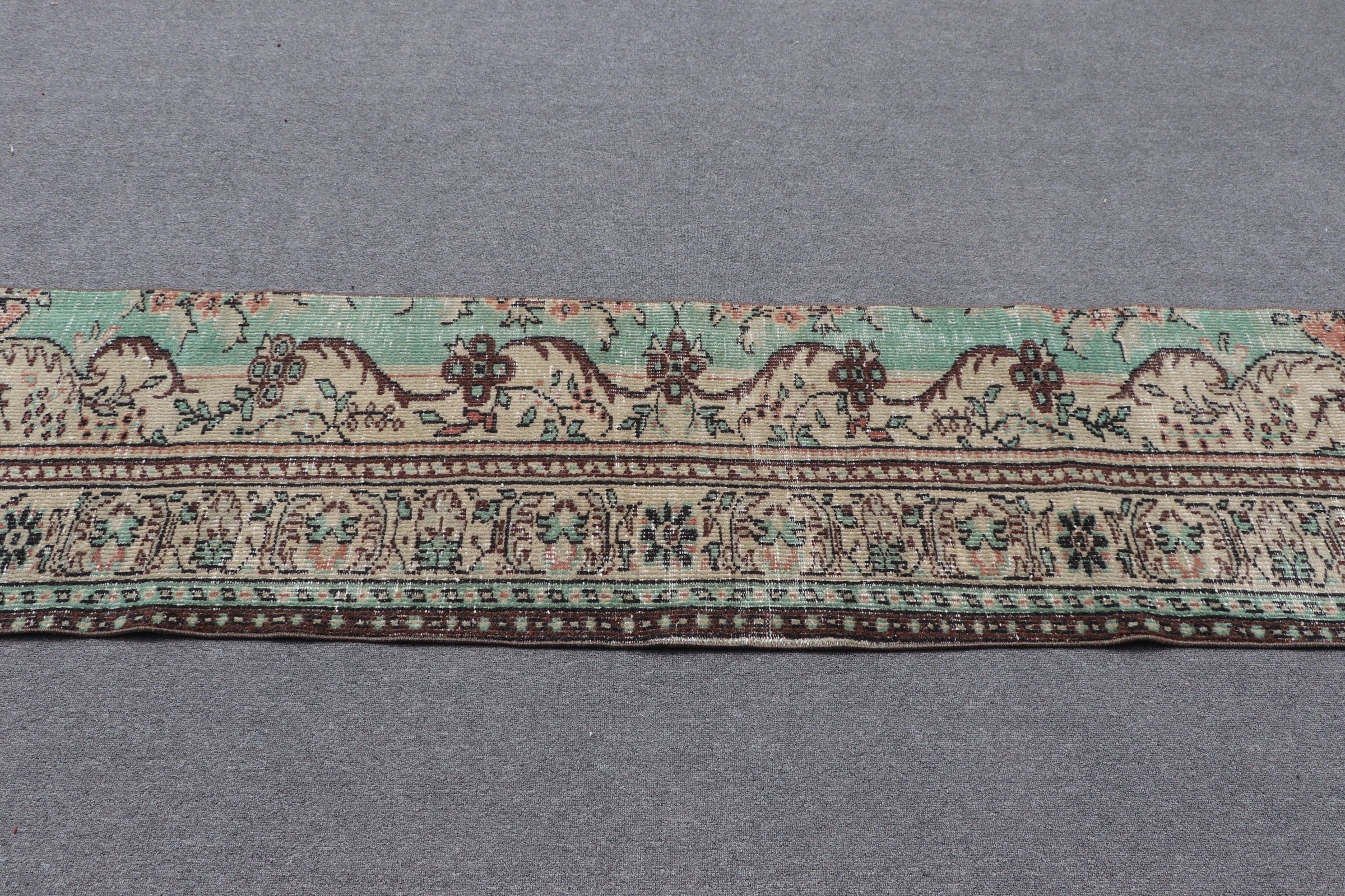 Vintage Halı, Pastel Halılar, 2x8.7 ft Runner Halıları, Türk Halıları, Yer Halısı, Runner Halıları, Oushak Halıları, Mutfak Halıları, Yeşil Anadolu Halısı