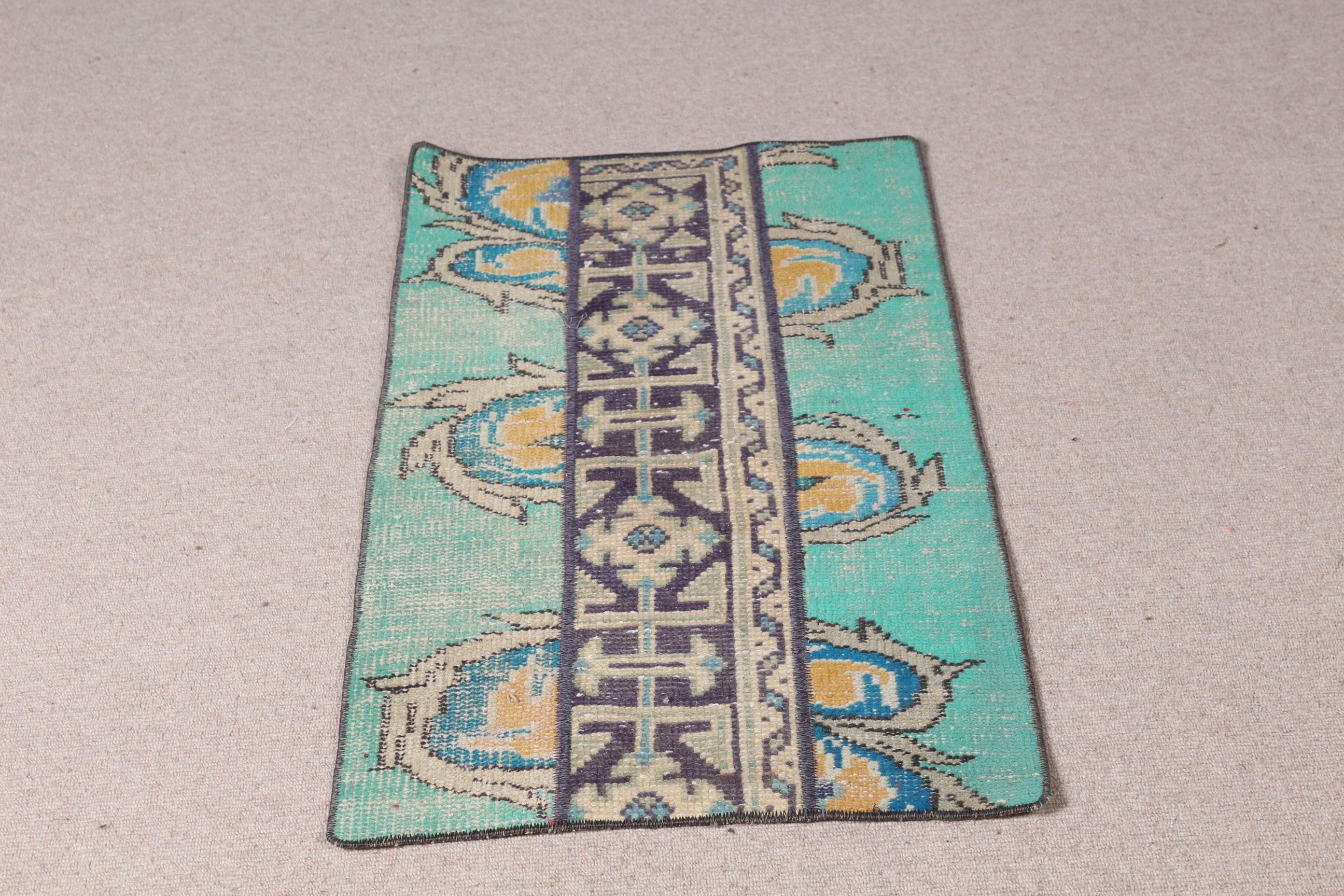 Door Mat Rugs, Cool Rug, Vintage Rug, 1.8x3.1 ft Small Rug, Turkish Rug, Green Antique Rugs, Rugs for Kitchen, Bedroom Rugs, Floor Rug