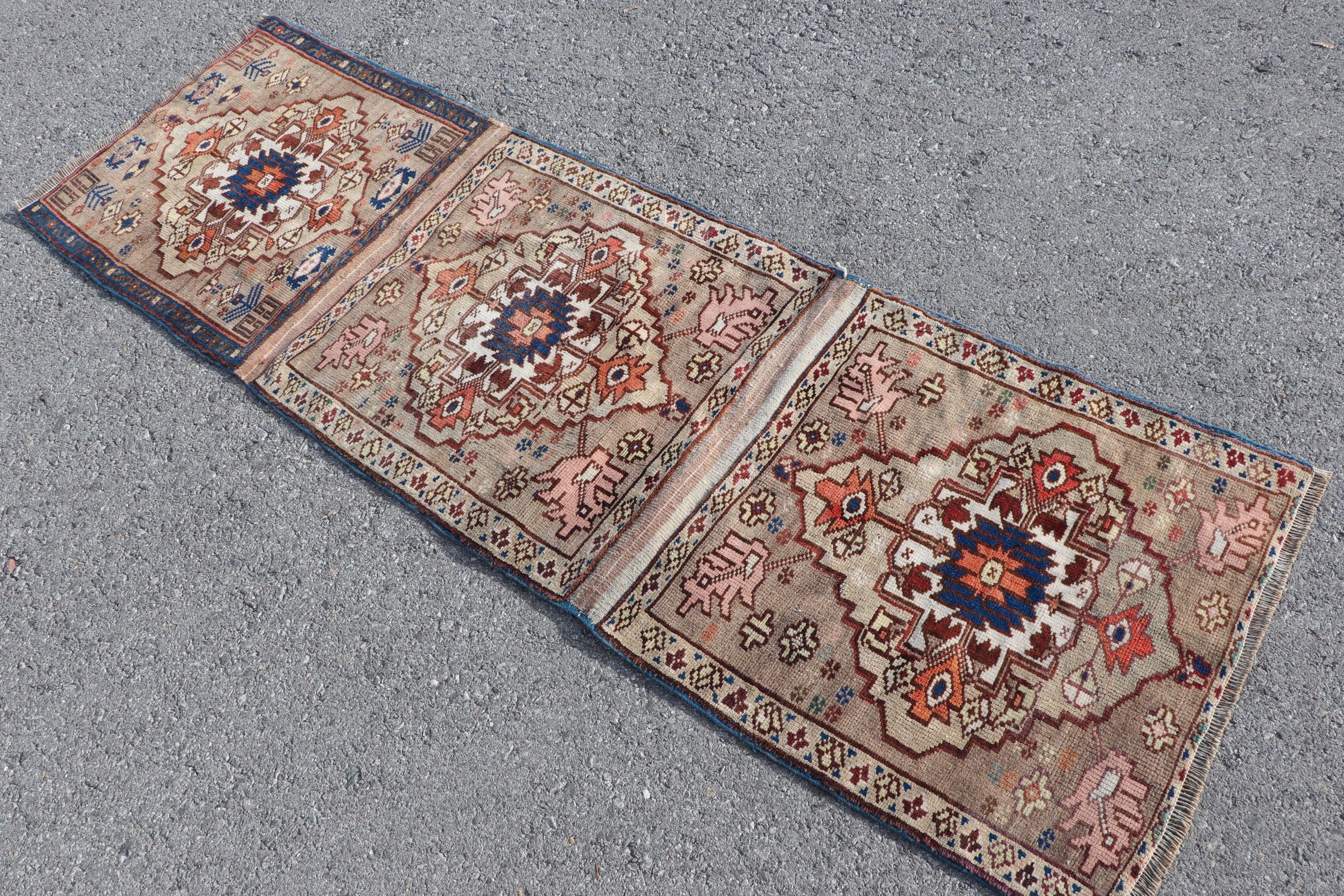 2.1x7 ft Runner Rug, Brown Oushak Rug, Rugs for Corridor, Vintage Rugs, Hallway Rug, Turkish Rugs, Antique Rugs, Custom Rug, Oriental Rug