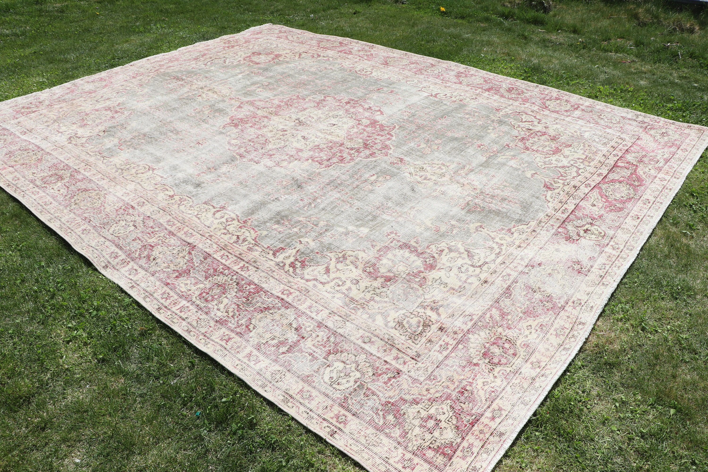 Oturma Odası Halısı, Türk Halısı, Yün Halılar, Salon Halıları, Yeşil Zemin Halısı, 8.6x11.2 ft Büyük Boy Halı, Vintage Halılar, Lüks Halılar, Türkiye Halıları