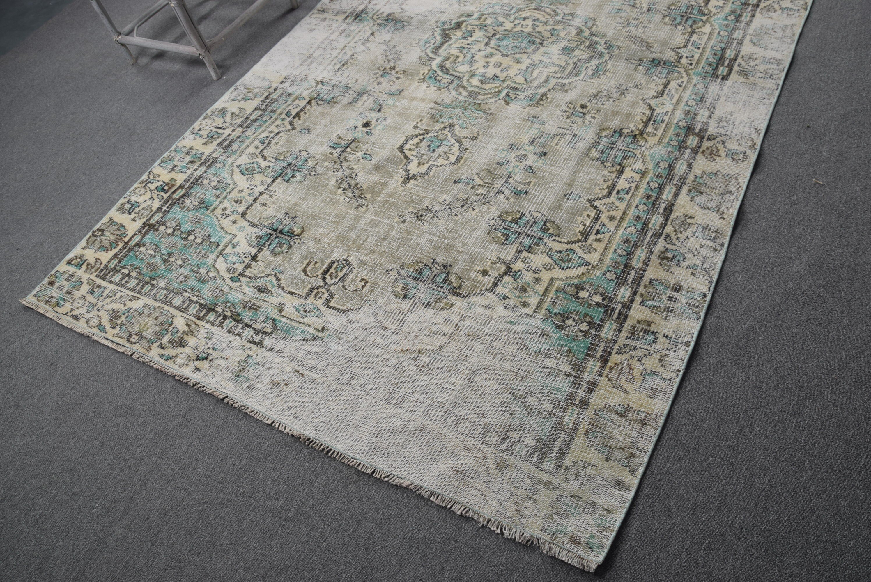 Salon Rug, Bedroom Rug, Rugs for Living Room, Turkish Rugs, Gray Wool Rug, Vintage Rugs, Anatolian Rug, 5.4x9.2 ft Large Rug, Floor Rug