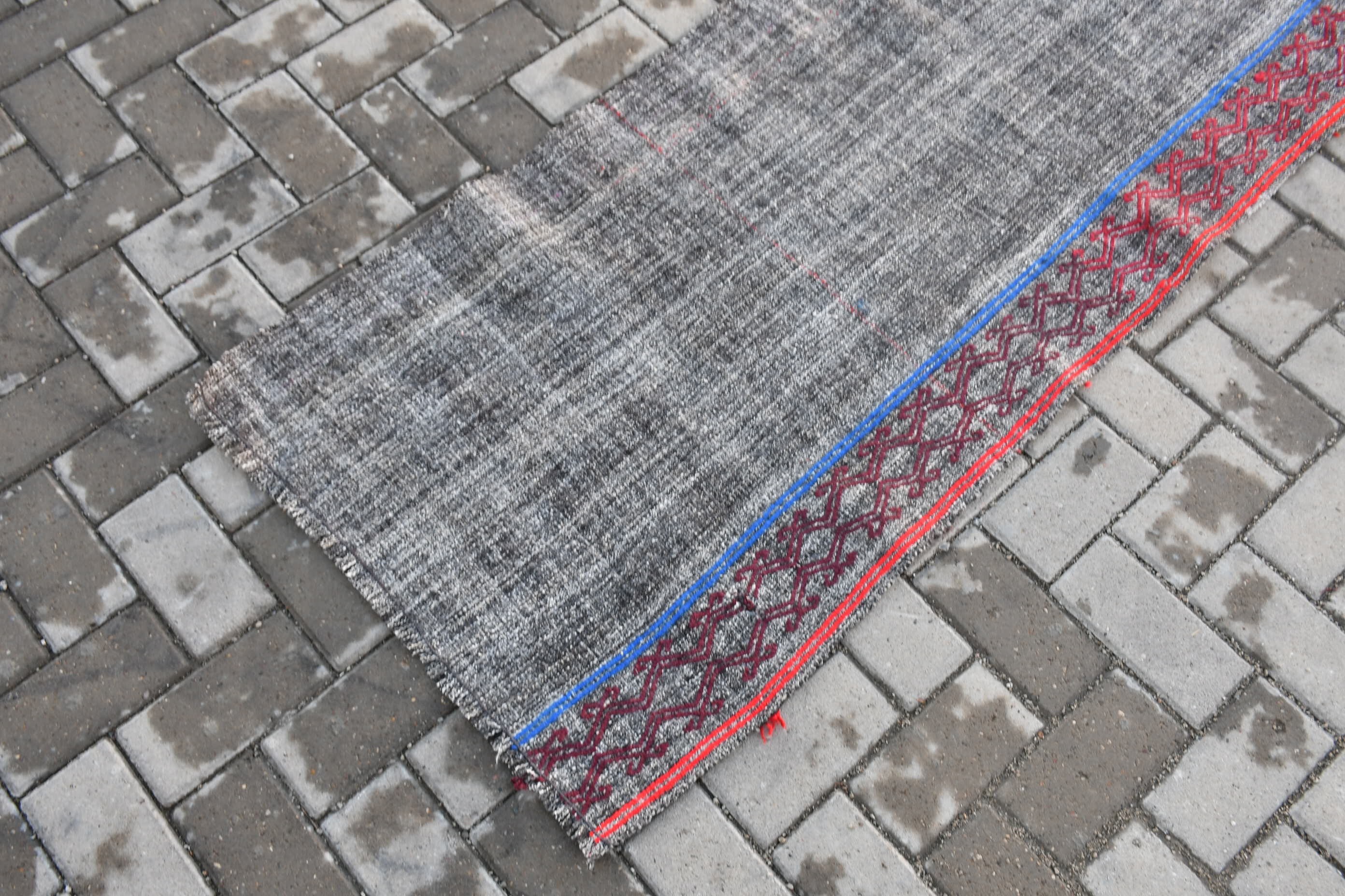 Turkish Rug, Kitchen Rug, Cute Rug, Cool Rug, 2.2x6.2 ft Runner Rugs, Vintage Rugs, Kilim, Hallway Rug, Gray Moroccan Rug, Stair Rug