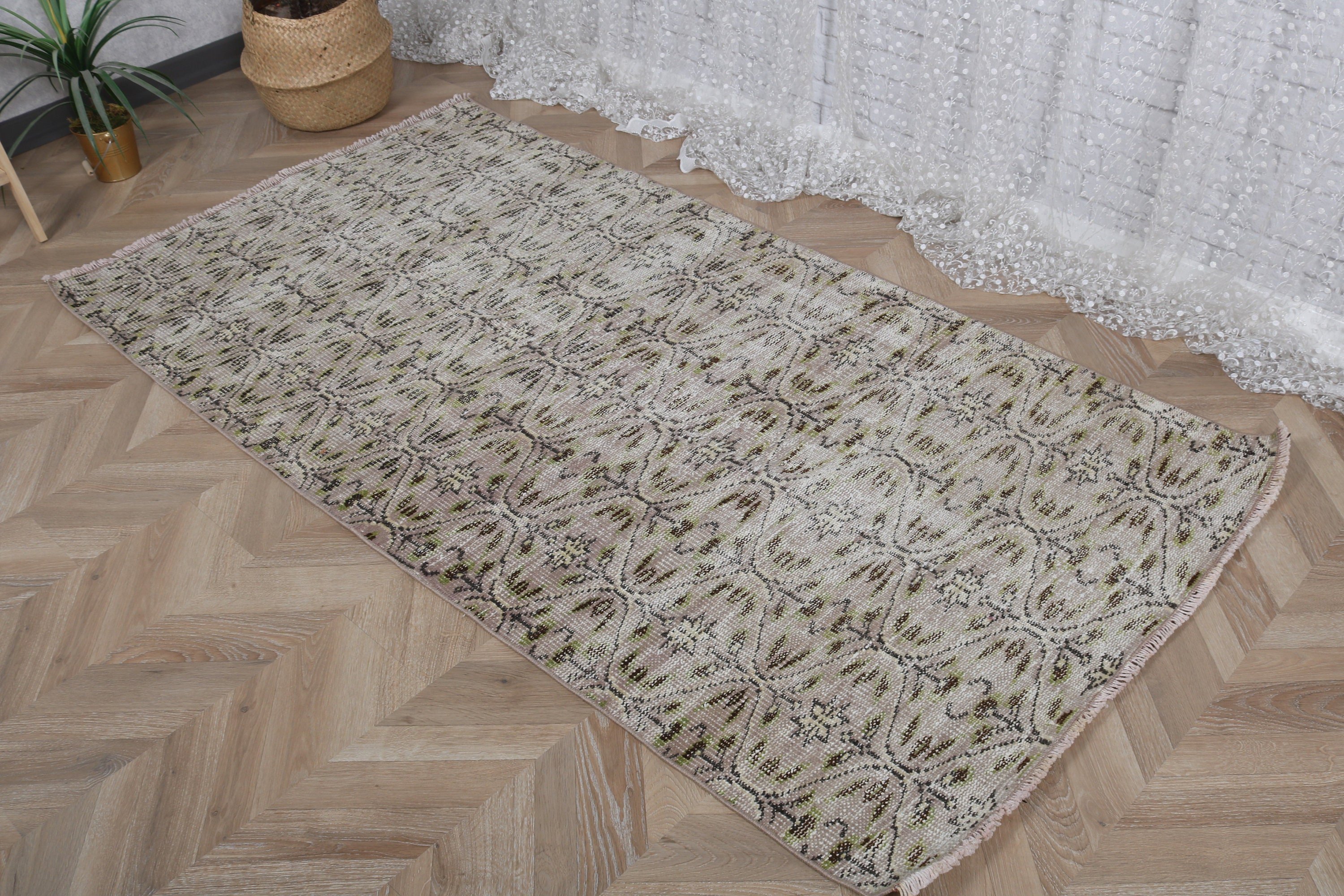 Modern Rugs, Green Flatweave Rug, Decorative Rugs, Vintage Rugs, Luxury Rugs, Turkish Rugs, Vintage Accent Rug, 3.4x6.6 ft Accent Rugs