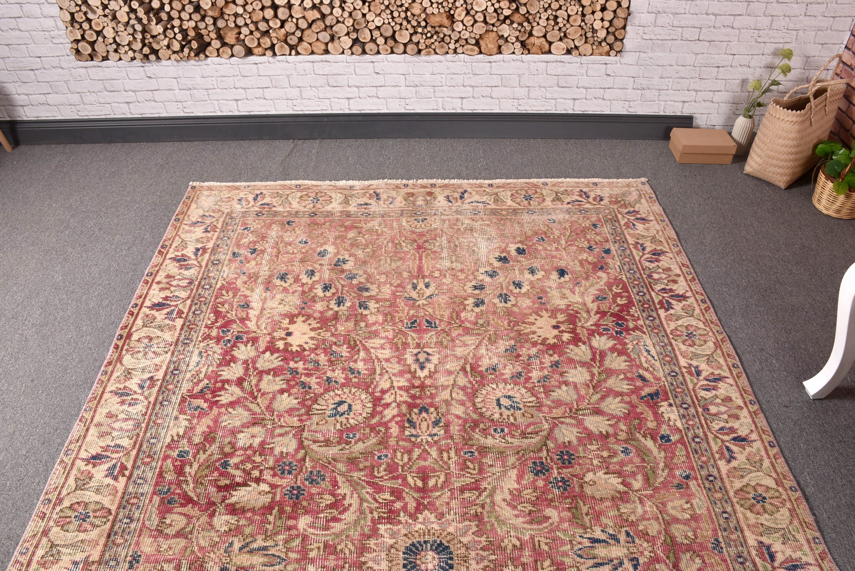 Kırmızı Fas Halıları, 5.3x8.6 ft Büyük Halılar, Türk Halısı, Açıklama Halısı, Oturma Odası Halısı, Havalı Halı, Dış Mekan Halısı, Yatak Odası Halıları, Vintage Halı