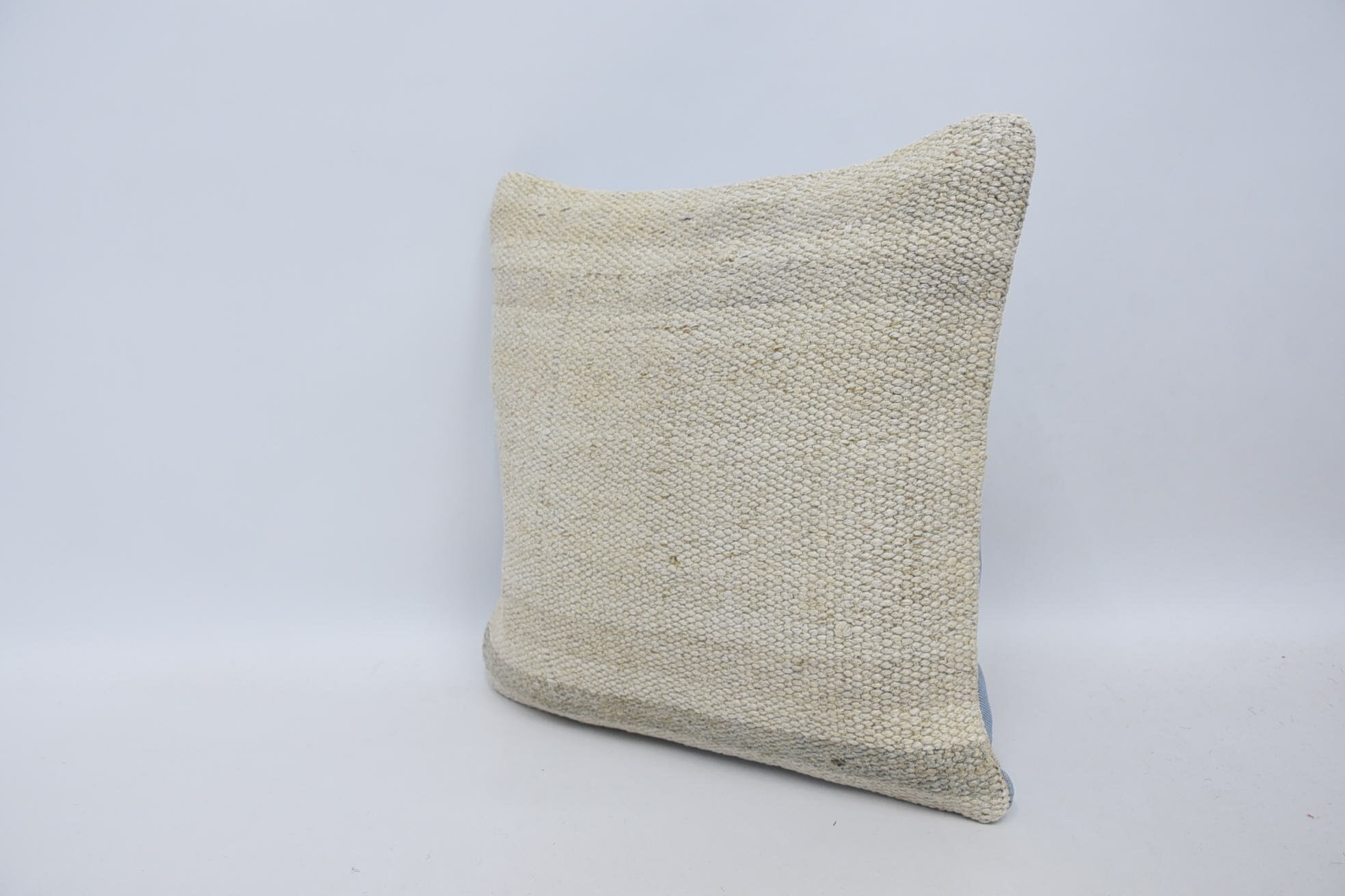 Farmhouse Pillow, 16"x16" White Cushion, Home Decor Pillow, Kilim Pillow, Neutral Pillow Case, Interior Designer Pillow