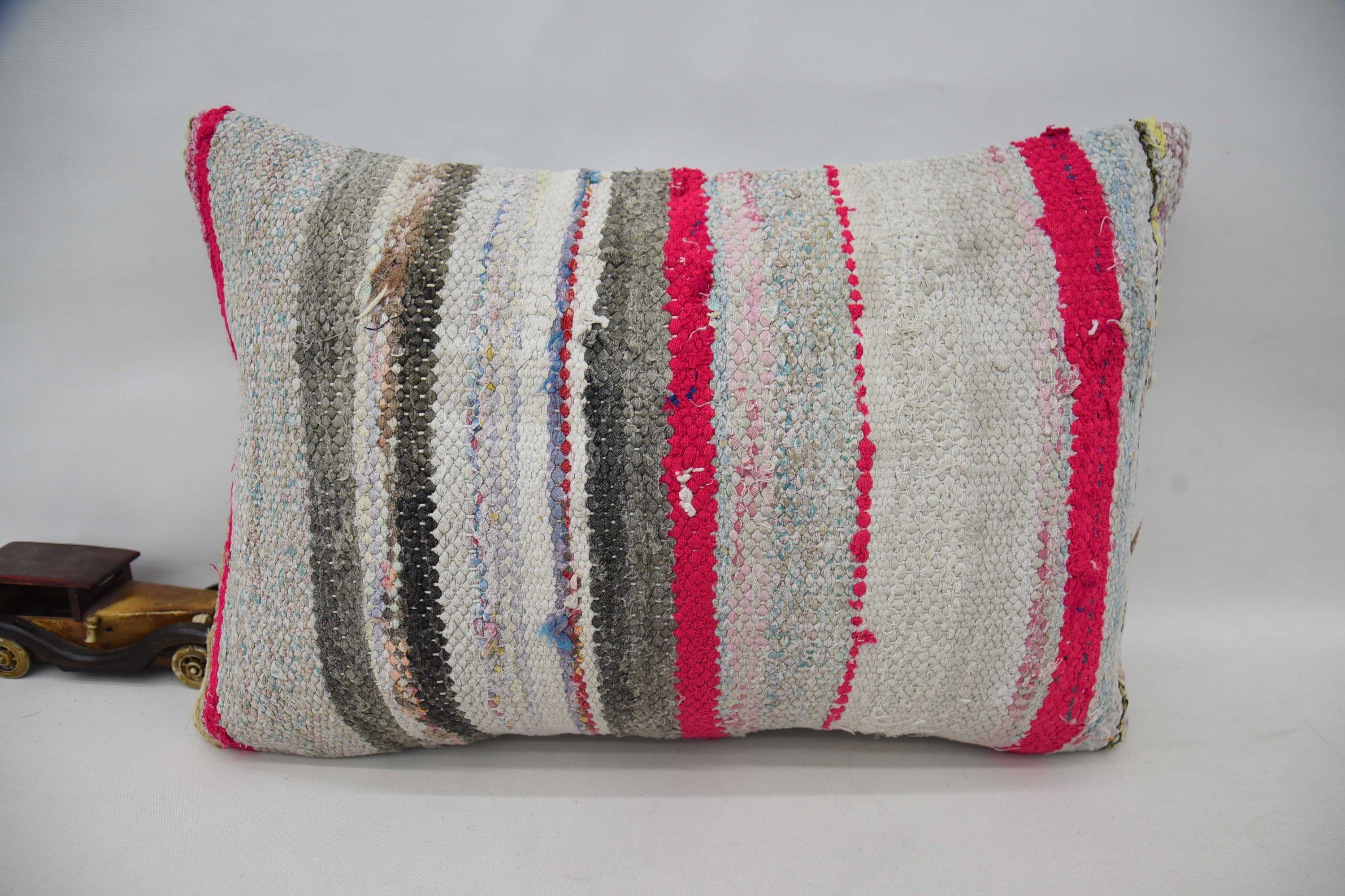16"x24" Bronze Pillow Cover, Ethnical Kilim Rug Pillow, Crochet Pattern Pillow, Kilim Cushion Sham, Bed Pillow, Kilim Pillow Cover
