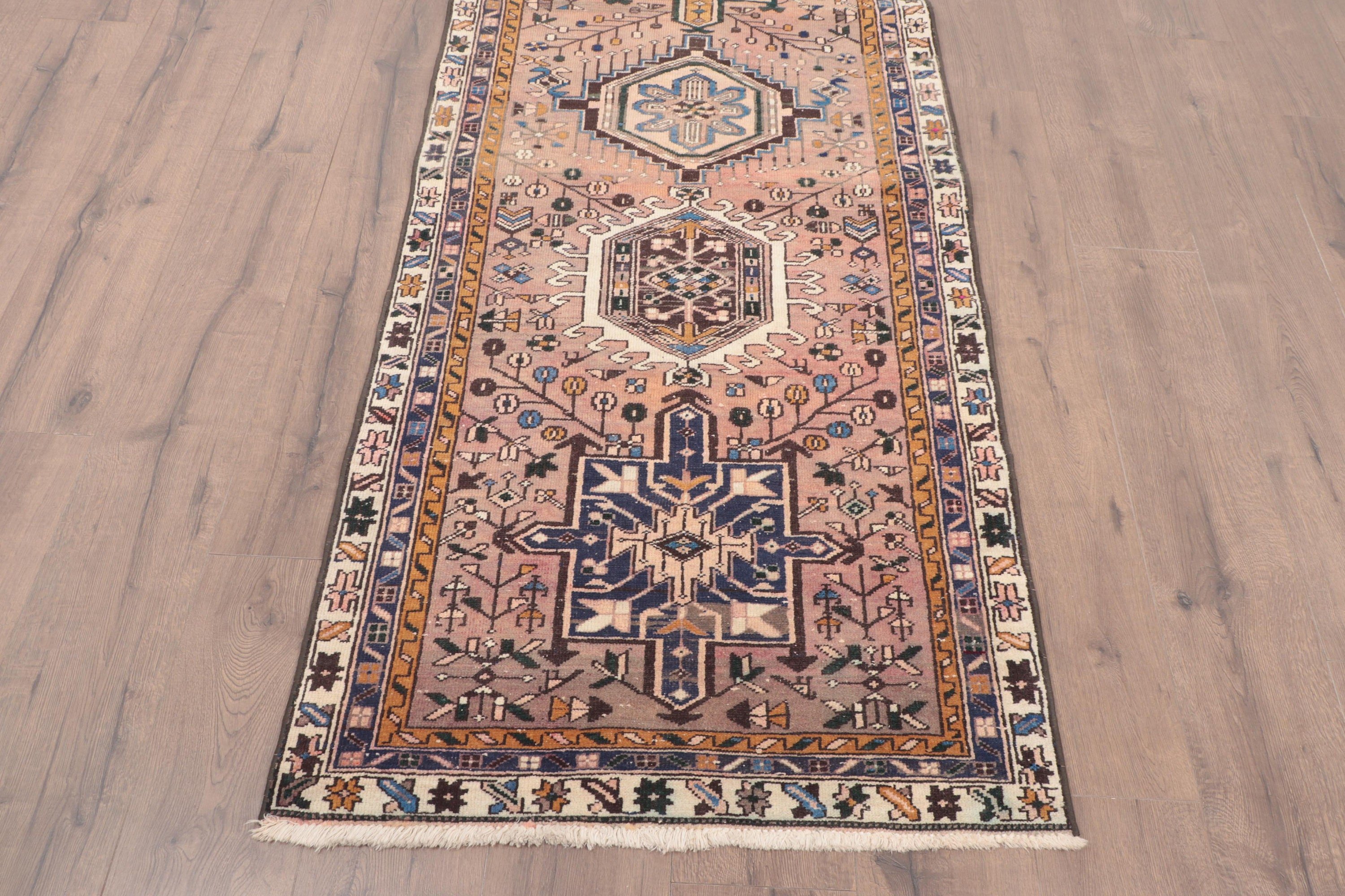 Brown Bedroom Rugs, 2.8x10.3 ft Runner Rug, Luxury Rug, Rugs for Vintage Runner, Floor Rugs, Long Runner Rugs, Turkish Rug, Vintage Rug