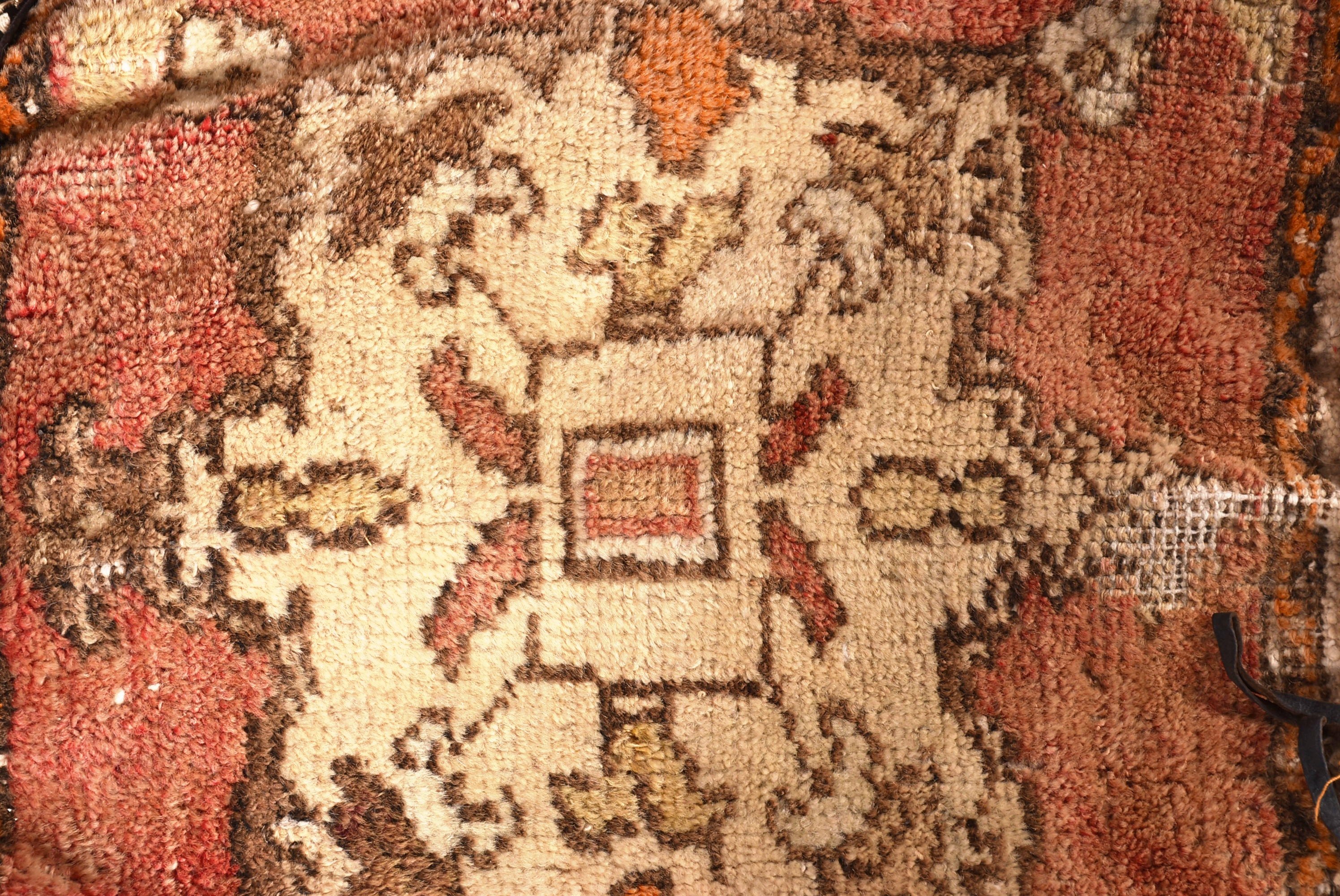 Küçük Alan Halısı, 1.6x4 ft Küçük Halı, Bej El Dokuma Halılar, Vintage Halılar, Ev Dekor Halısı, Geometrik Halılar, Türk Halısı, Duvara Asılı Halı