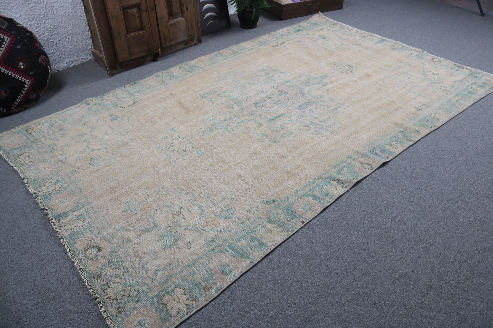 Exotic Rug, Brown Bedroom Rug, Large Boho Rugs, Vintage Rugs, Neutral Rug, 5.8x9.8 ft Large Rug, Salon Rug, Turkish Rug