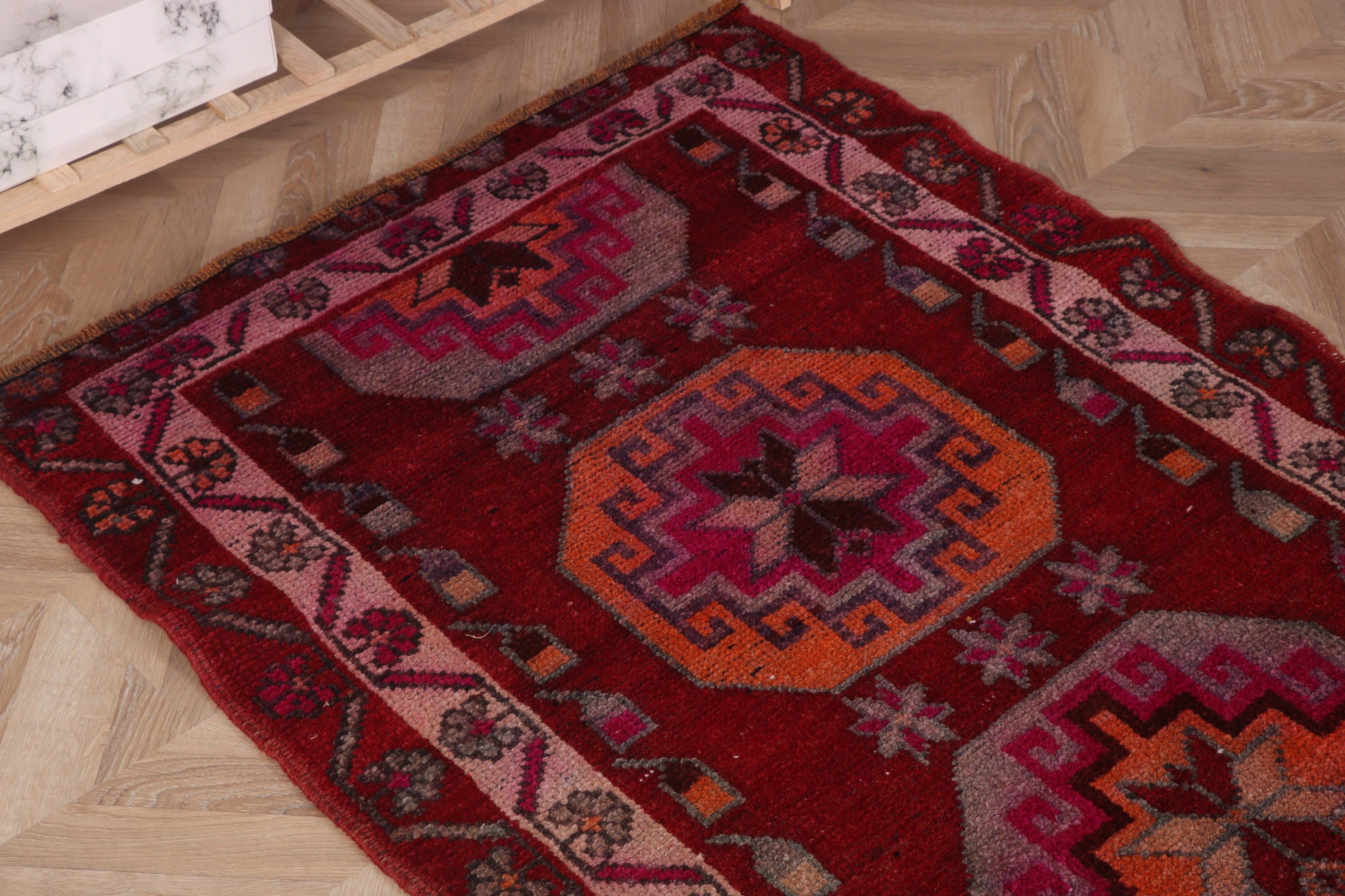 Kırmızı Açıklama Halıları, Koridor Halıları, Beni Ourain Yolluk Halıları, Türk Halısı, Vintage Halı, 3.1x11.9 ft Koşucu Halıları, Antika Halı, Yün Halılar