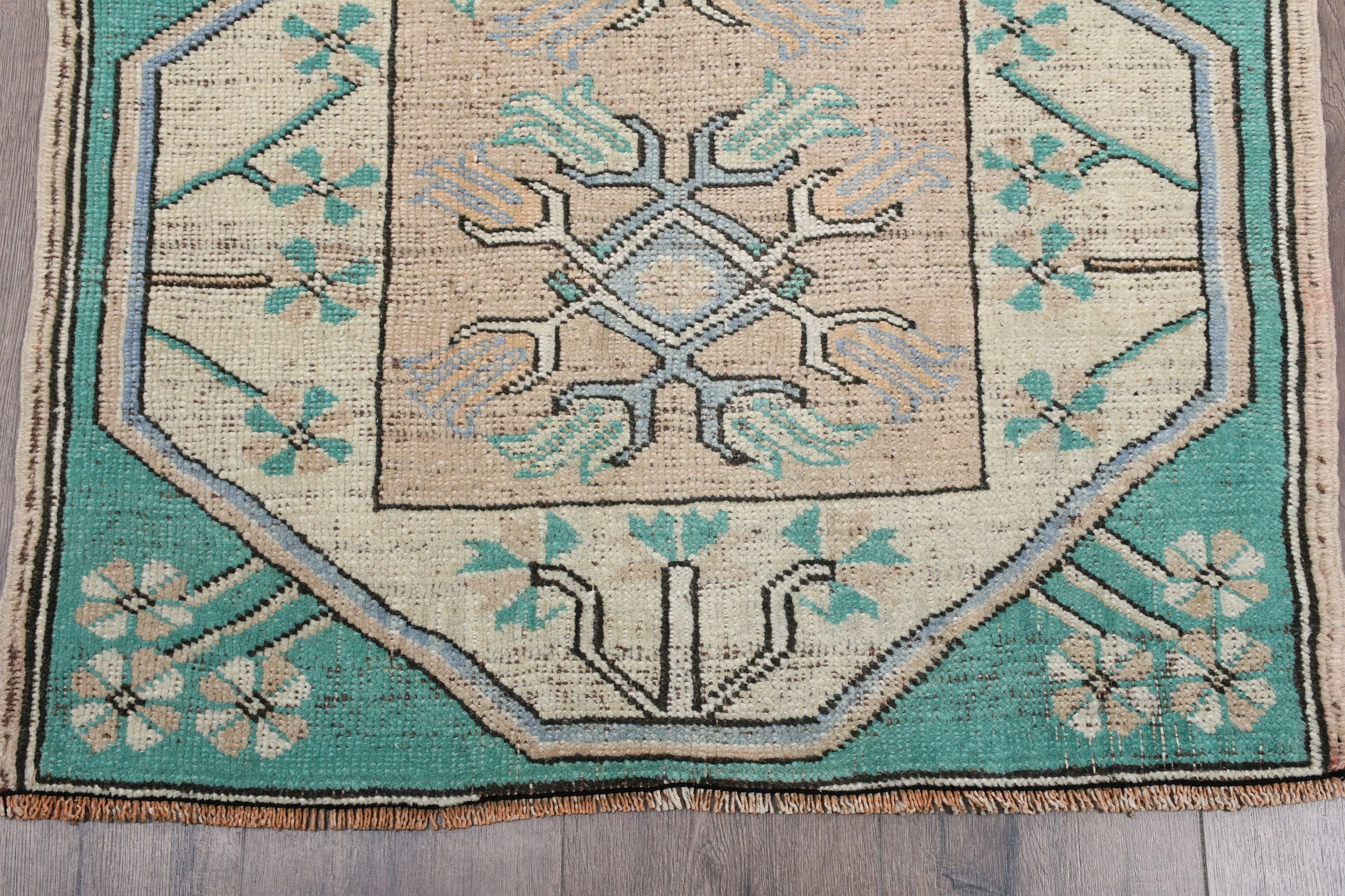 Art Rug, Corridor Rug, Floor Rug, Rugs for Stair, Pale Rug, Turkish Rugs, Vintage Rug, Green Oriental Rug, 2.7x8.6 ft Runner Rug, Wool Rugs